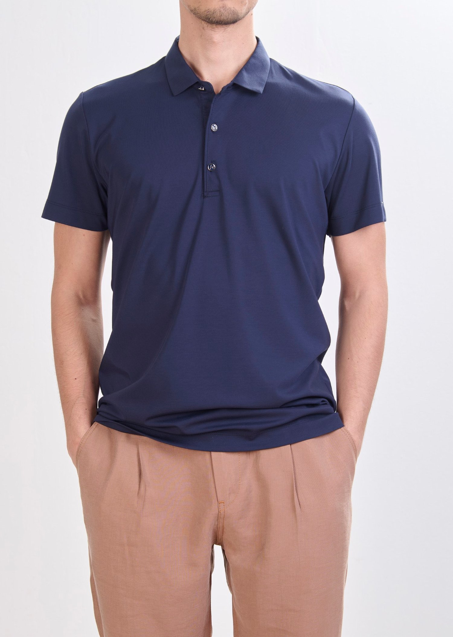 Mondo Metal Logo Detaylı Lacivert Polo Yaka T-Shirt