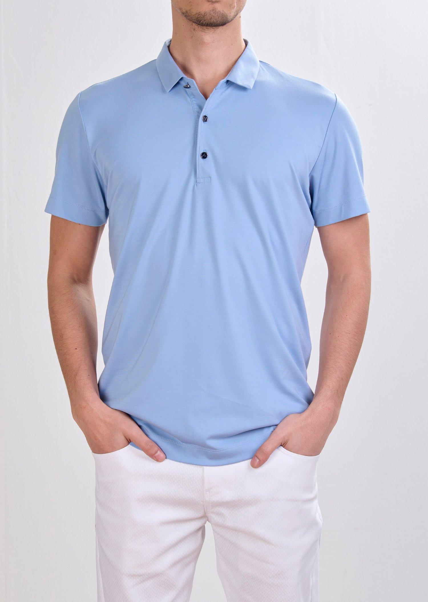 Mondo Metal Logo Detaylı Mavi Polo Yaka T-Shirt