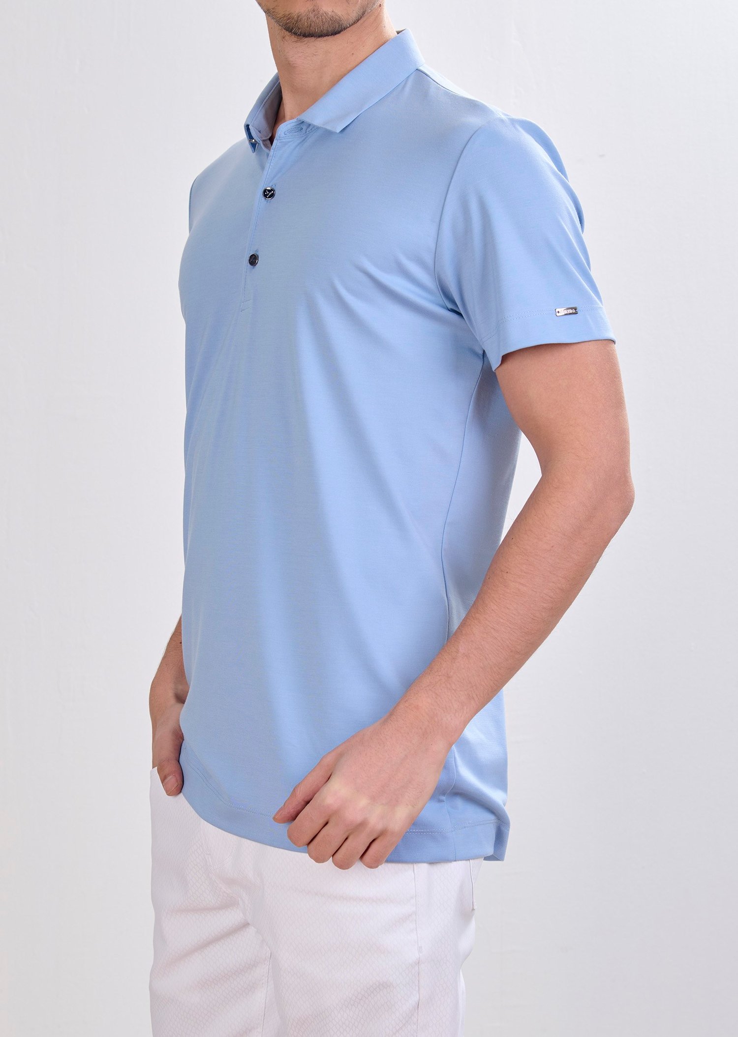 Mondo Metal Logo Detaylı Mavi Polo Yaka T-Shirt