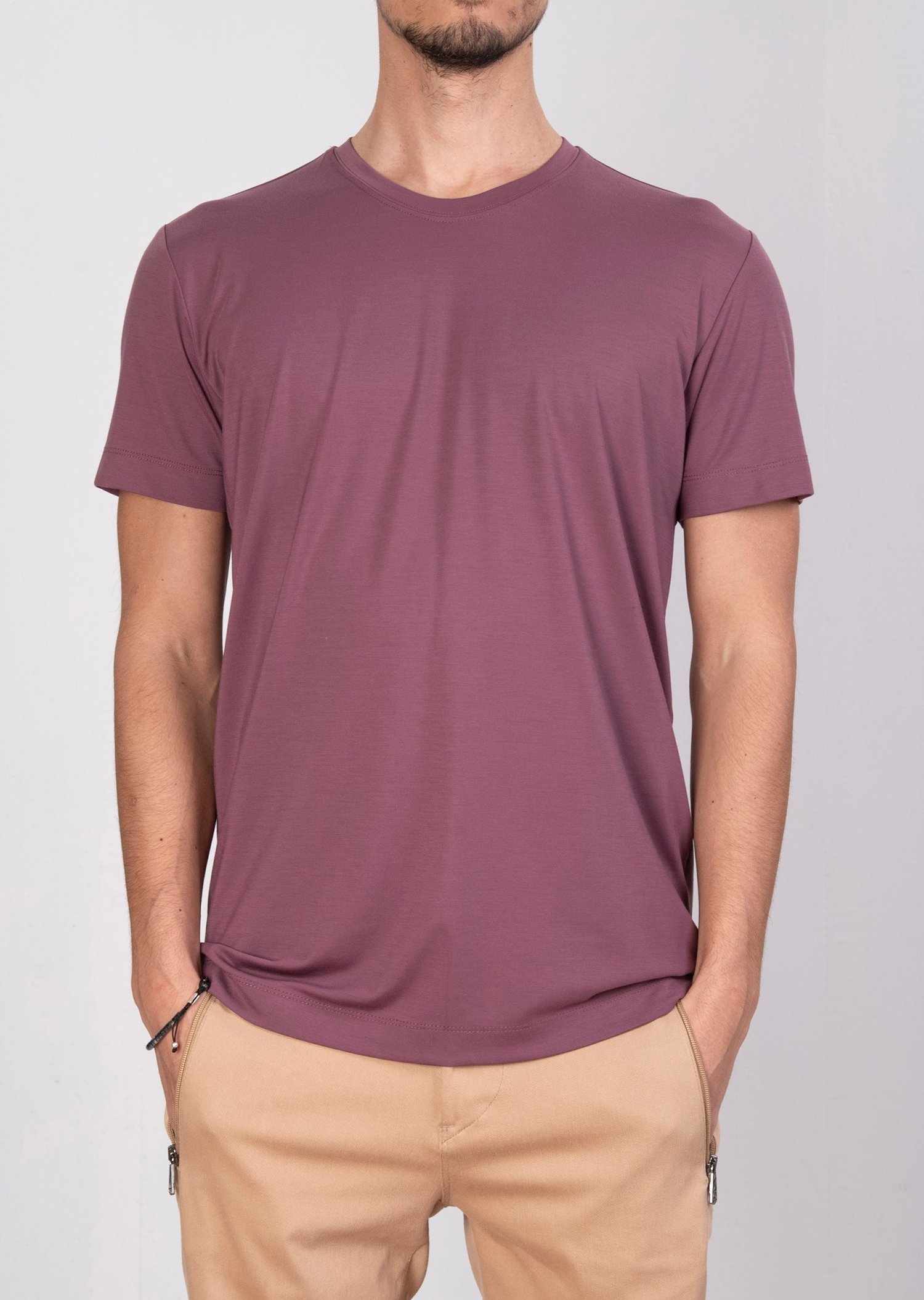 Mondo Pamuklu Gül Kurusu Bisiklet Yaka T-Shirt