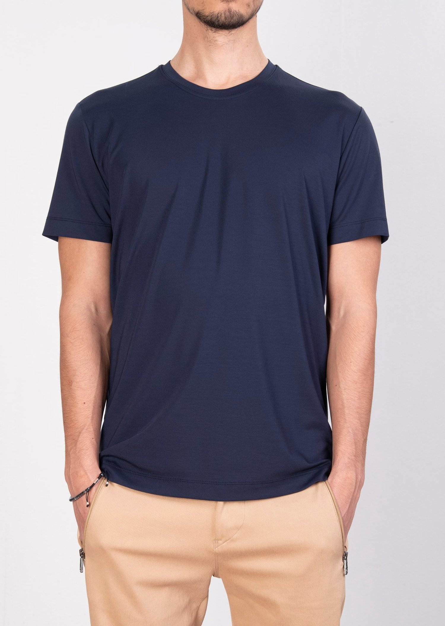 Mondo Pamuklu Lacivert Bisiklet Yaka T-Shirt