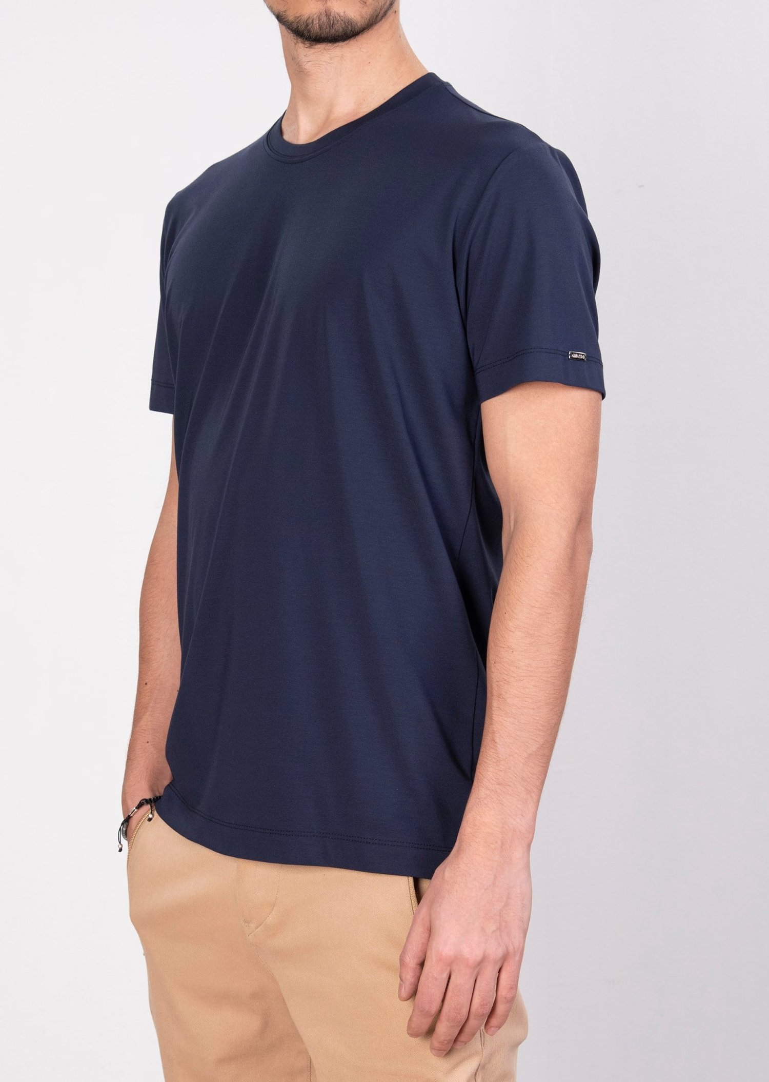 Mondo Pamuklu Lacivert Bisiklet Yaka T-Shirt