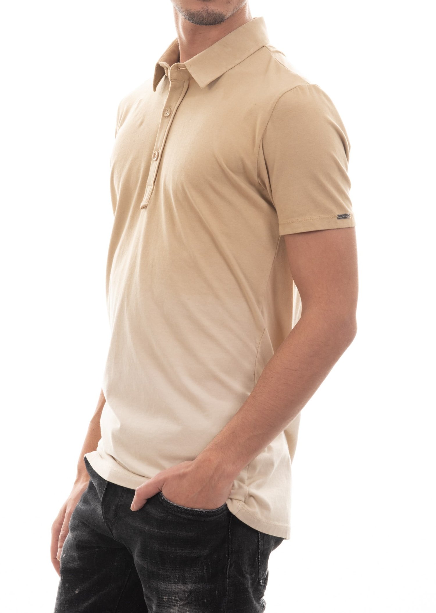 Mondo Polo Yaka Bej Gradient T-Shirt