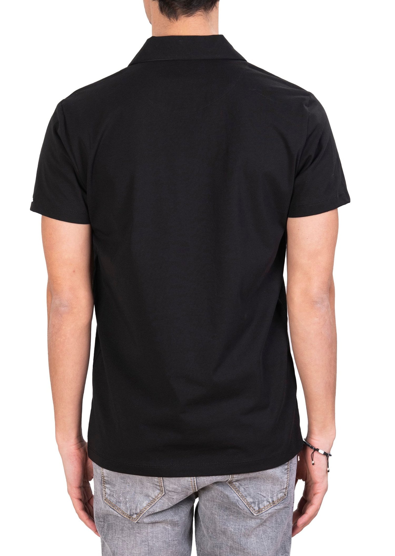 Mondo Siyah Düğmesiz Polo Yaka T-Shirt