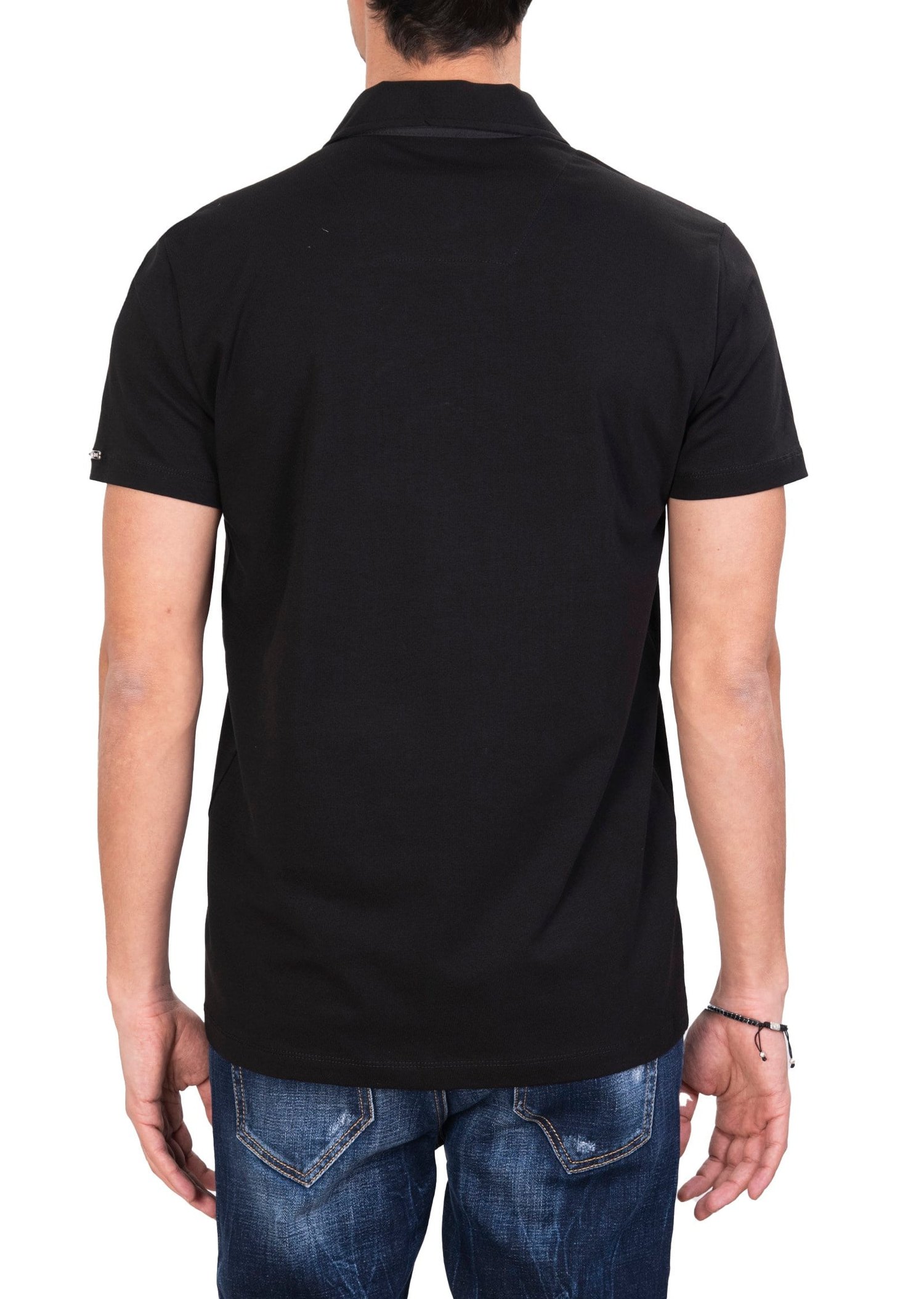 Mondo Siyah Düğmesiz Polo Yaka T-shirt
