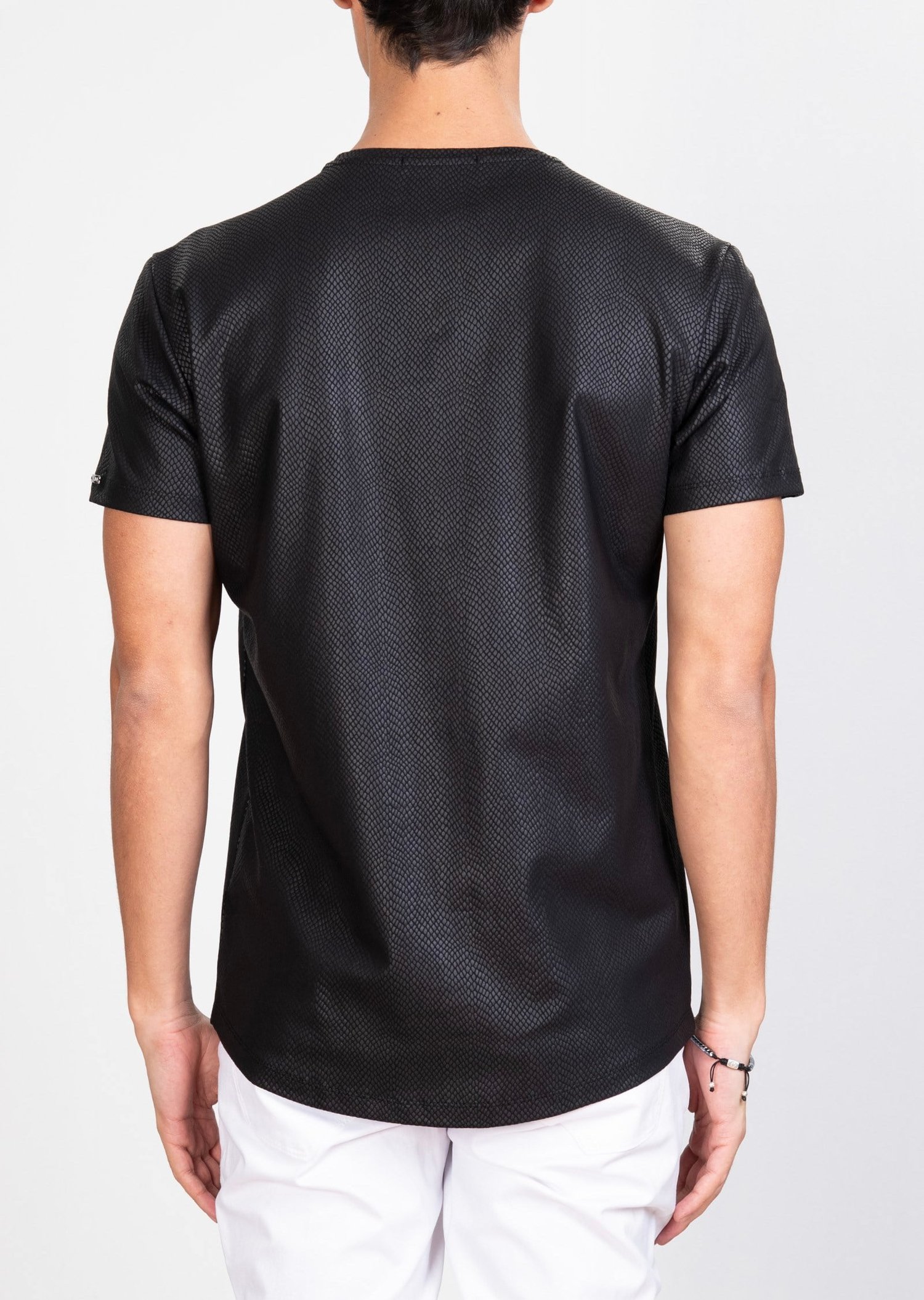 Mondo Yılan Derisi Baskılı Siyah T-Shirt