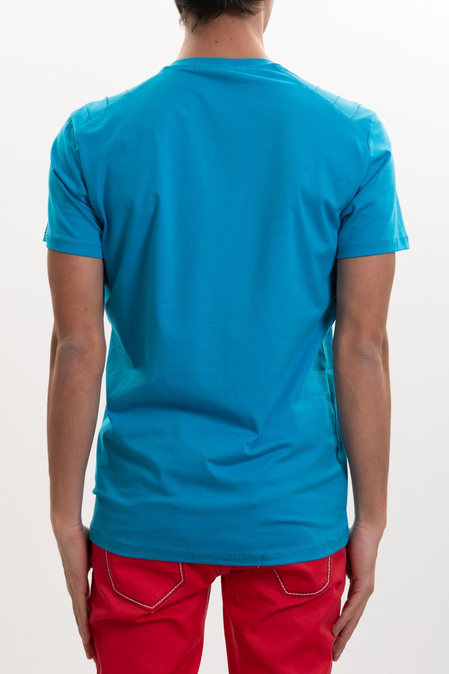 Nervürlü Düğmeli Yaka T-Shirt