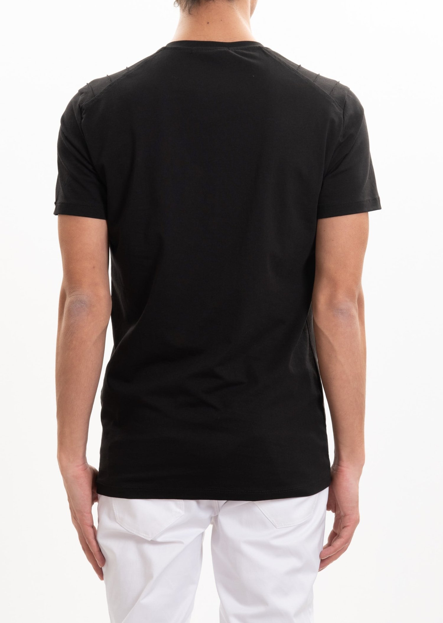 Nervürlü Düğmeli Yaka T-Shirt