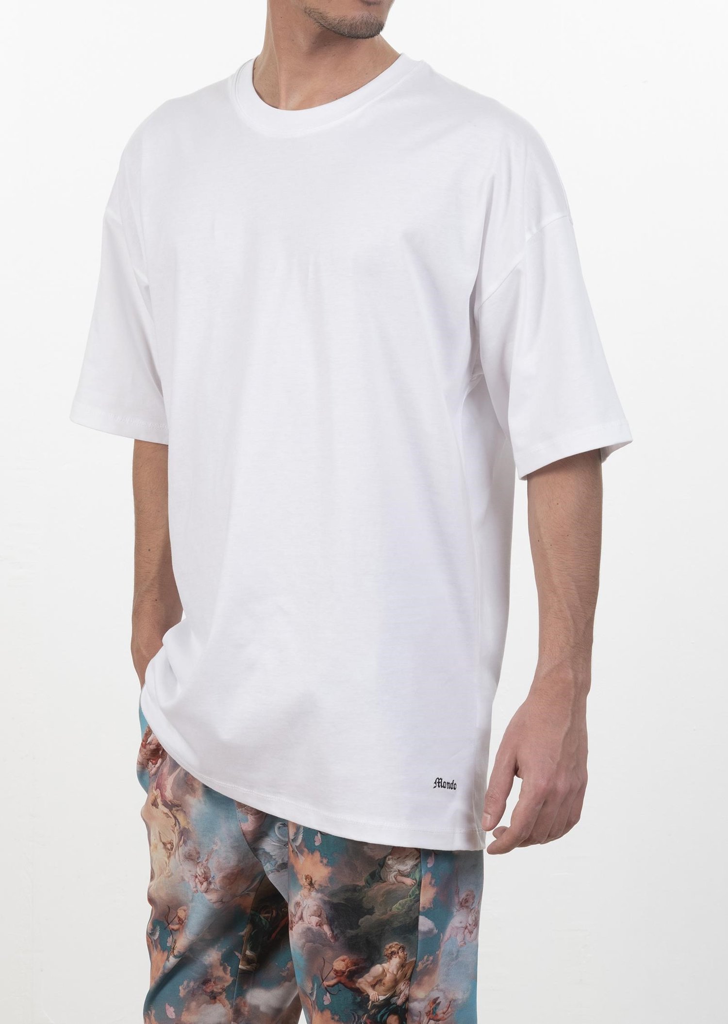 Oversize Beyaz Baskılı T-Shirt