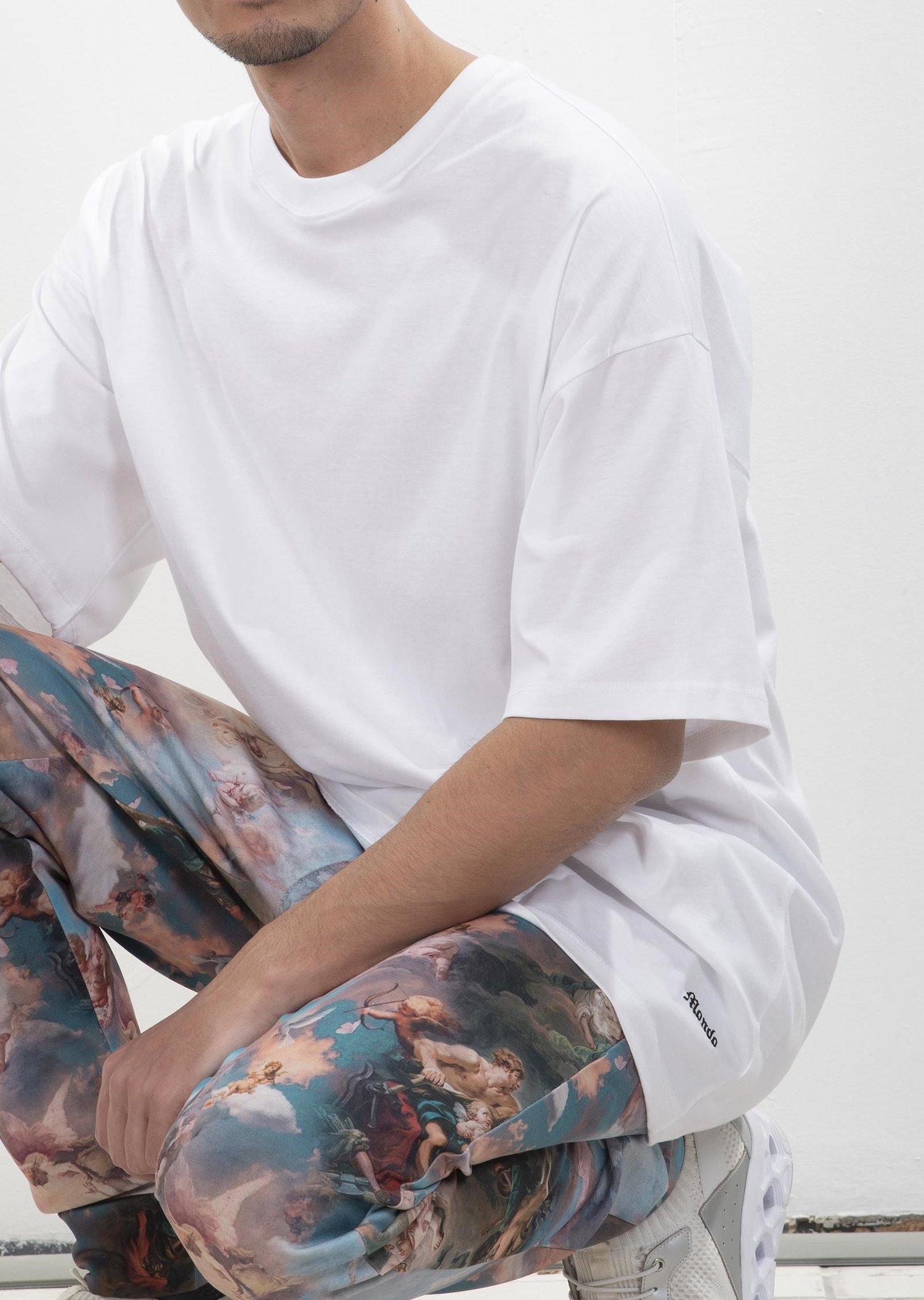 Oversize Beyaz Baskılı T-Shirt