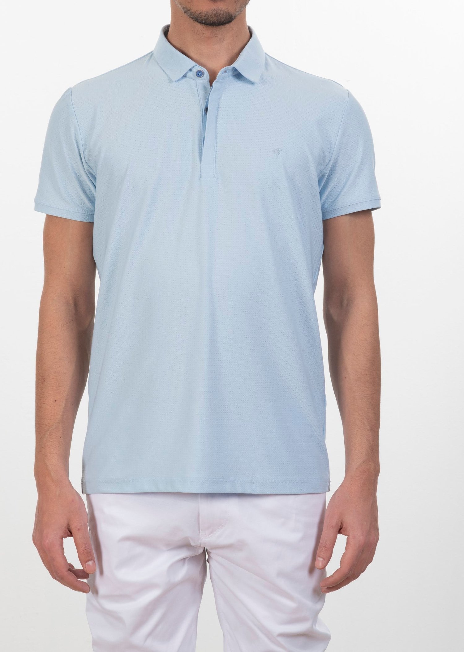 Polo Yaka Logo Nakışlı Basic T-Shirt