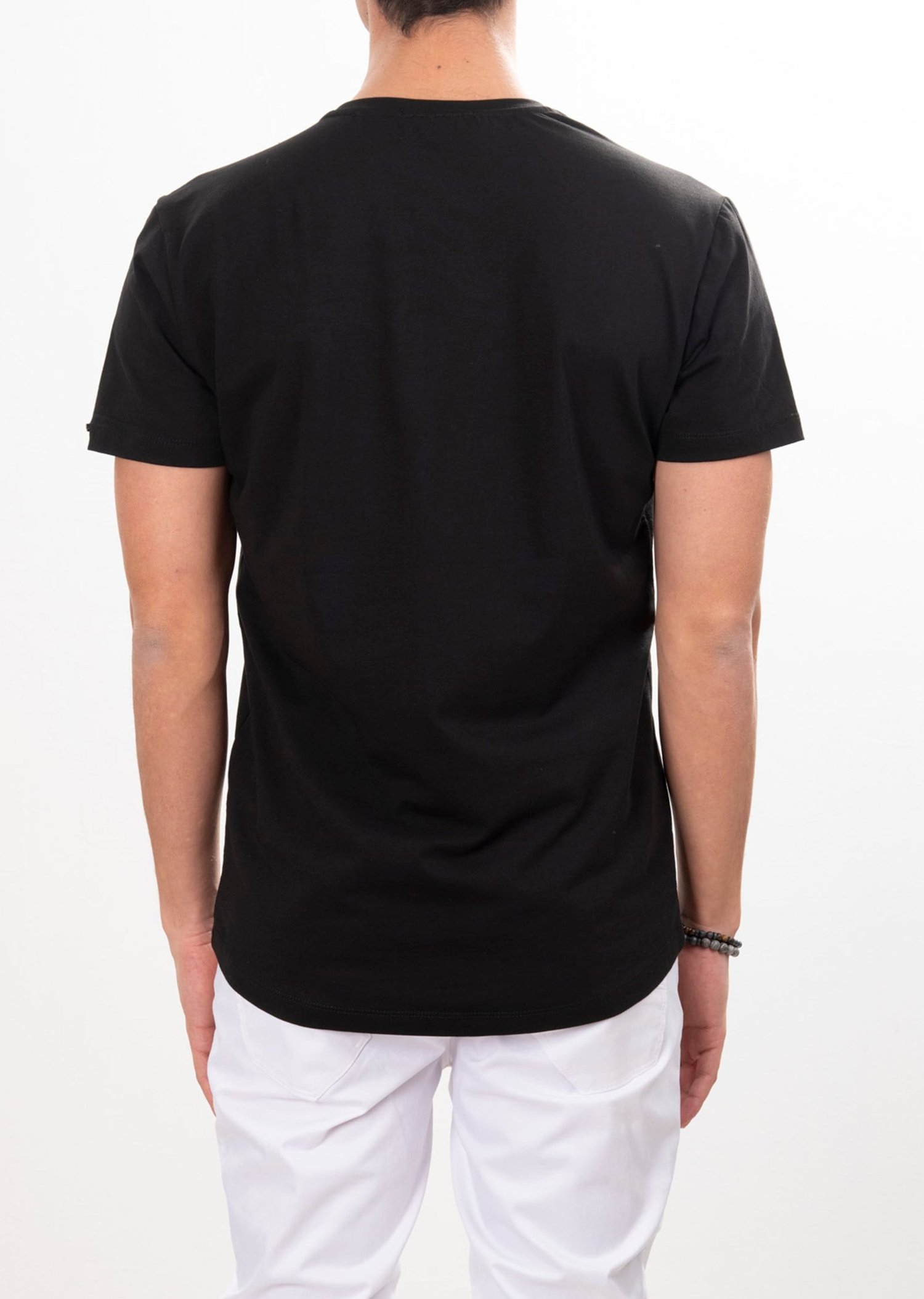 Şal Desen Garnili V Yaka T-Shirt
