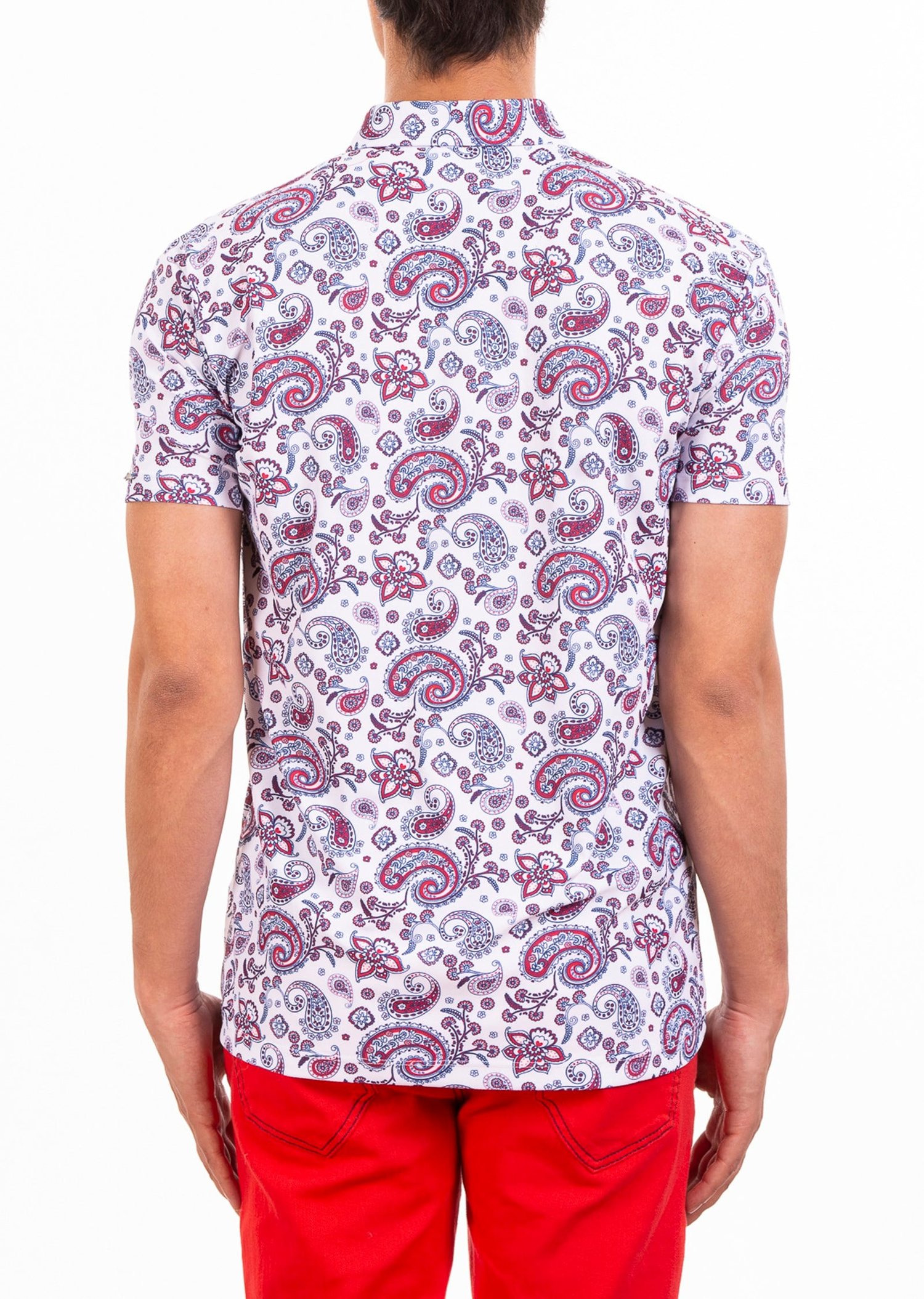 Şal Desenli Polo Yaka T-Shirt