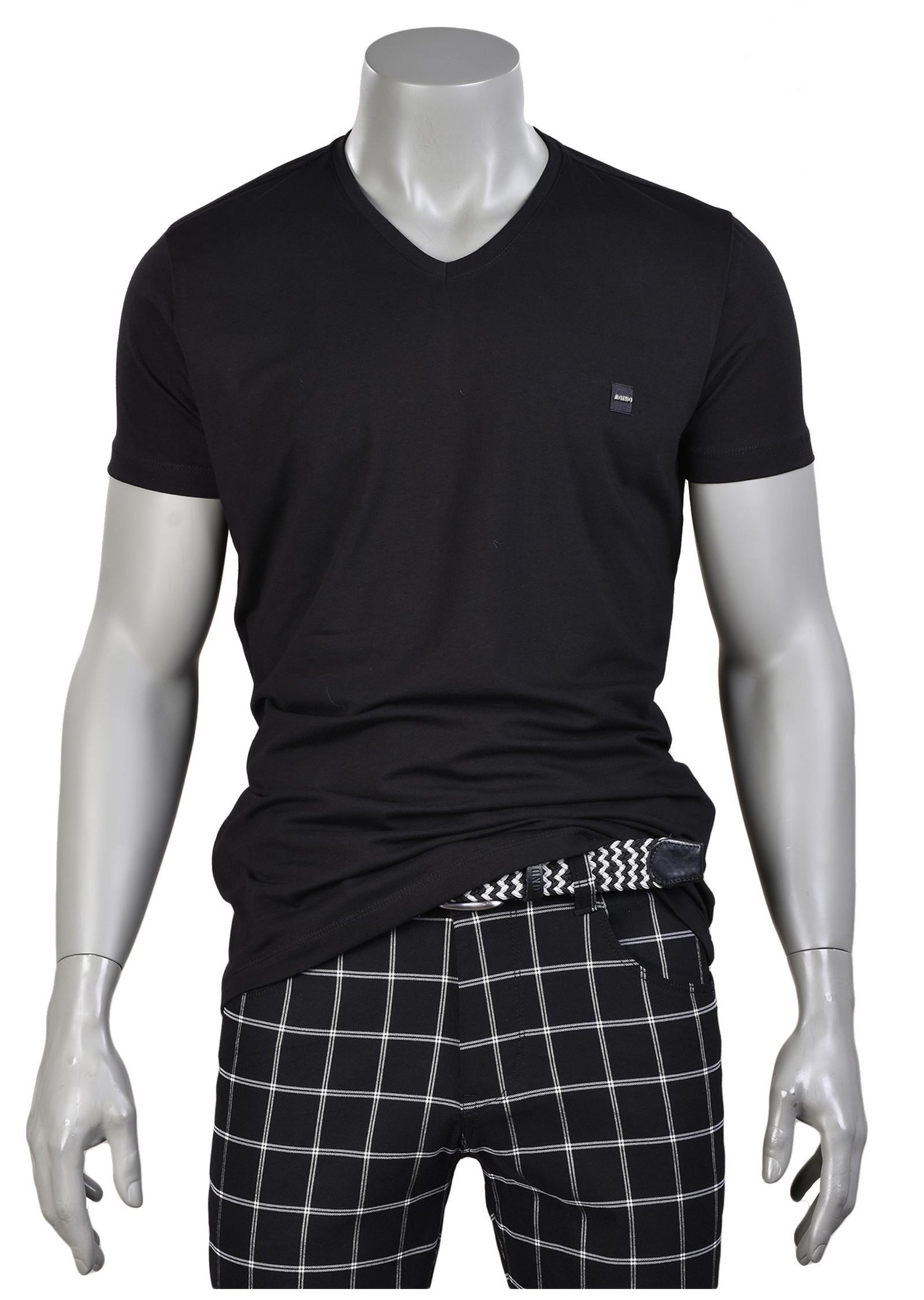 Siyah Basic V Yaka T-Shirt