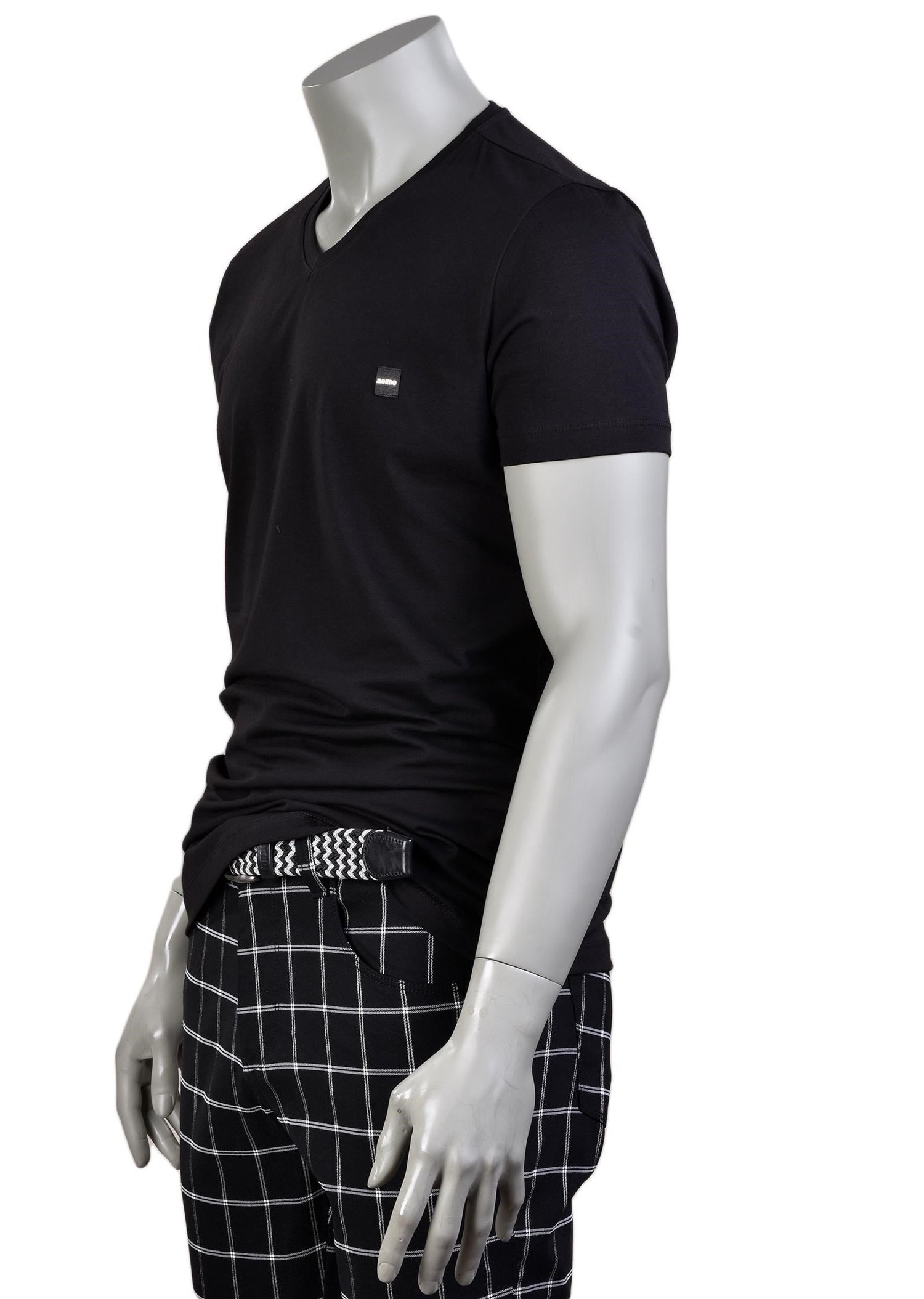 Siyah Basic V Yaka T-Shirt