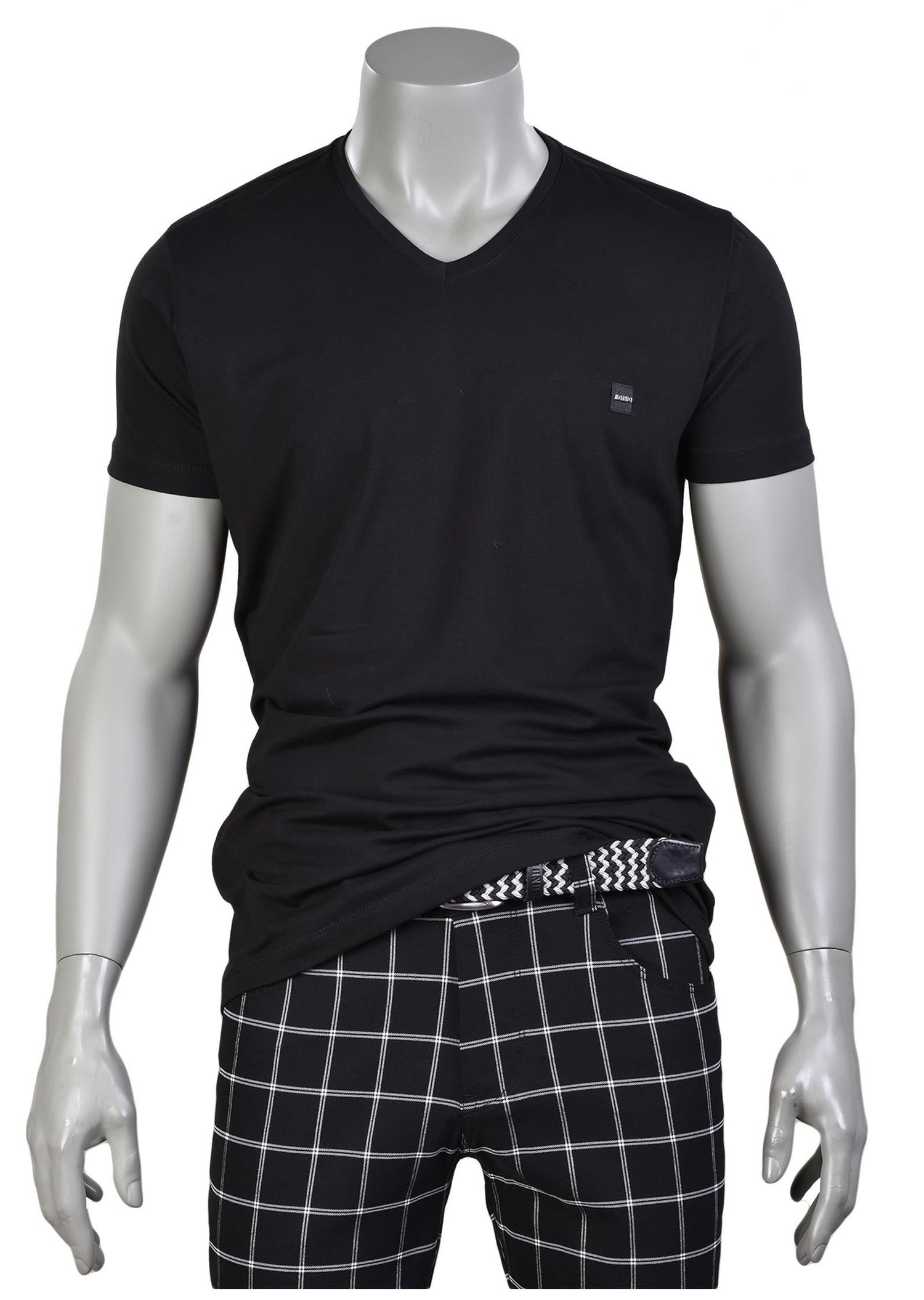 Siyah Basic V Yaka T-Shirt