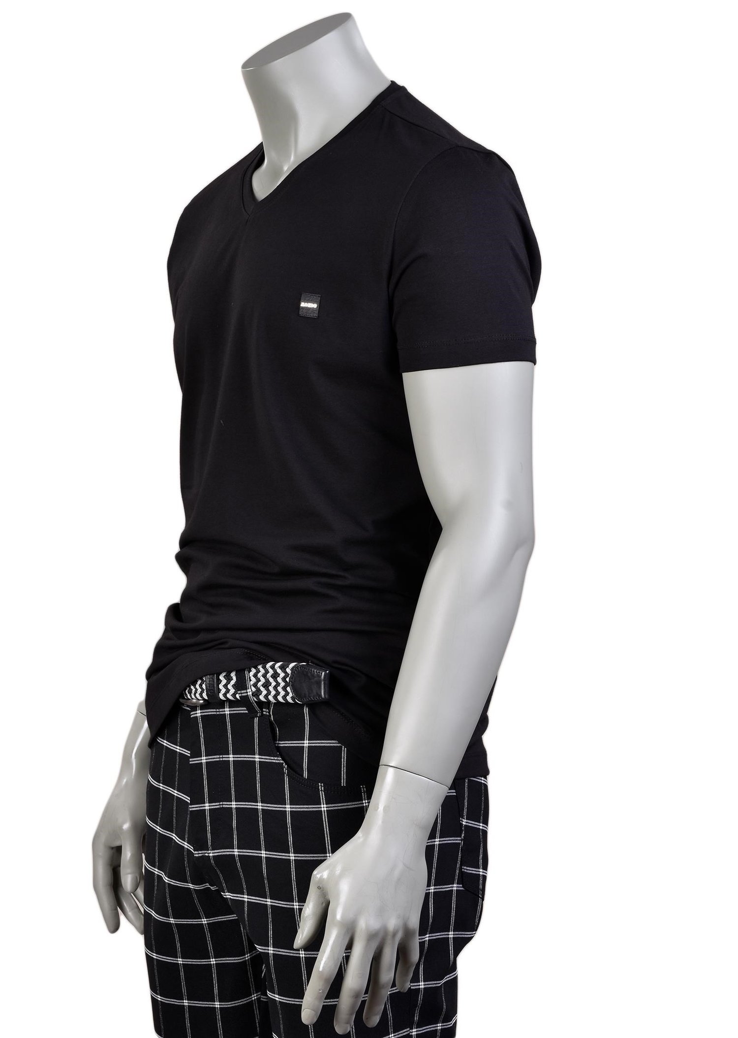 Siyah Basic V Yaka T-Shirt