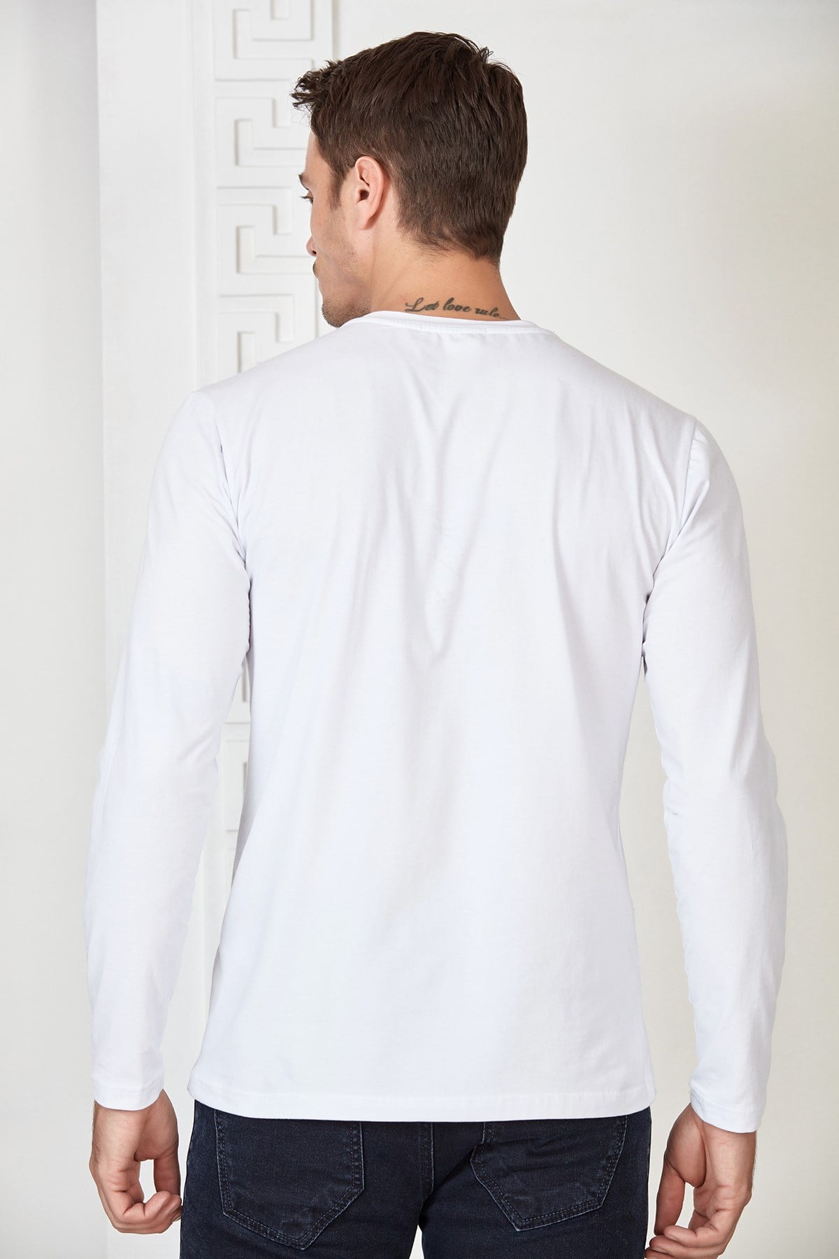 Siyah Baskılı Nervürlü Sweatshirt