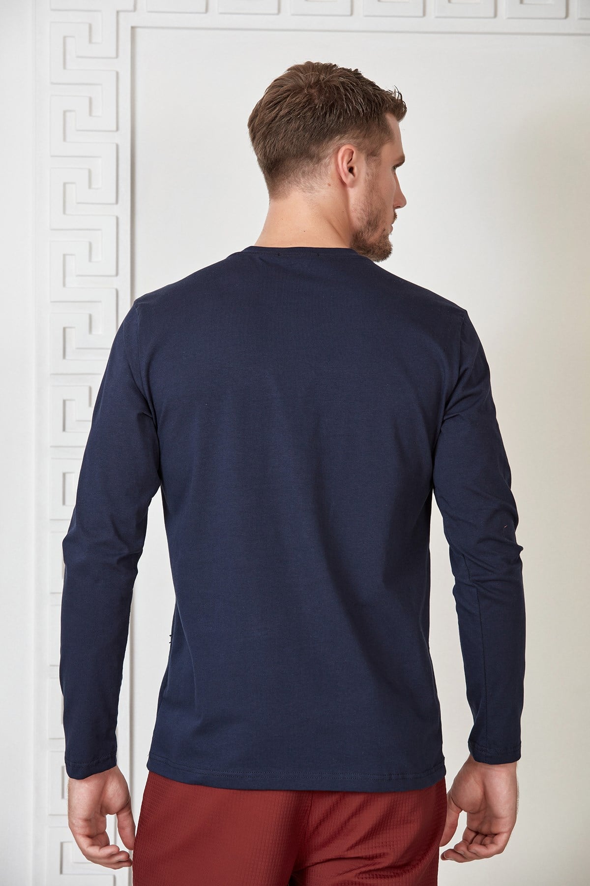 Siyah Baskılı Nervürlü Sweatshirt
