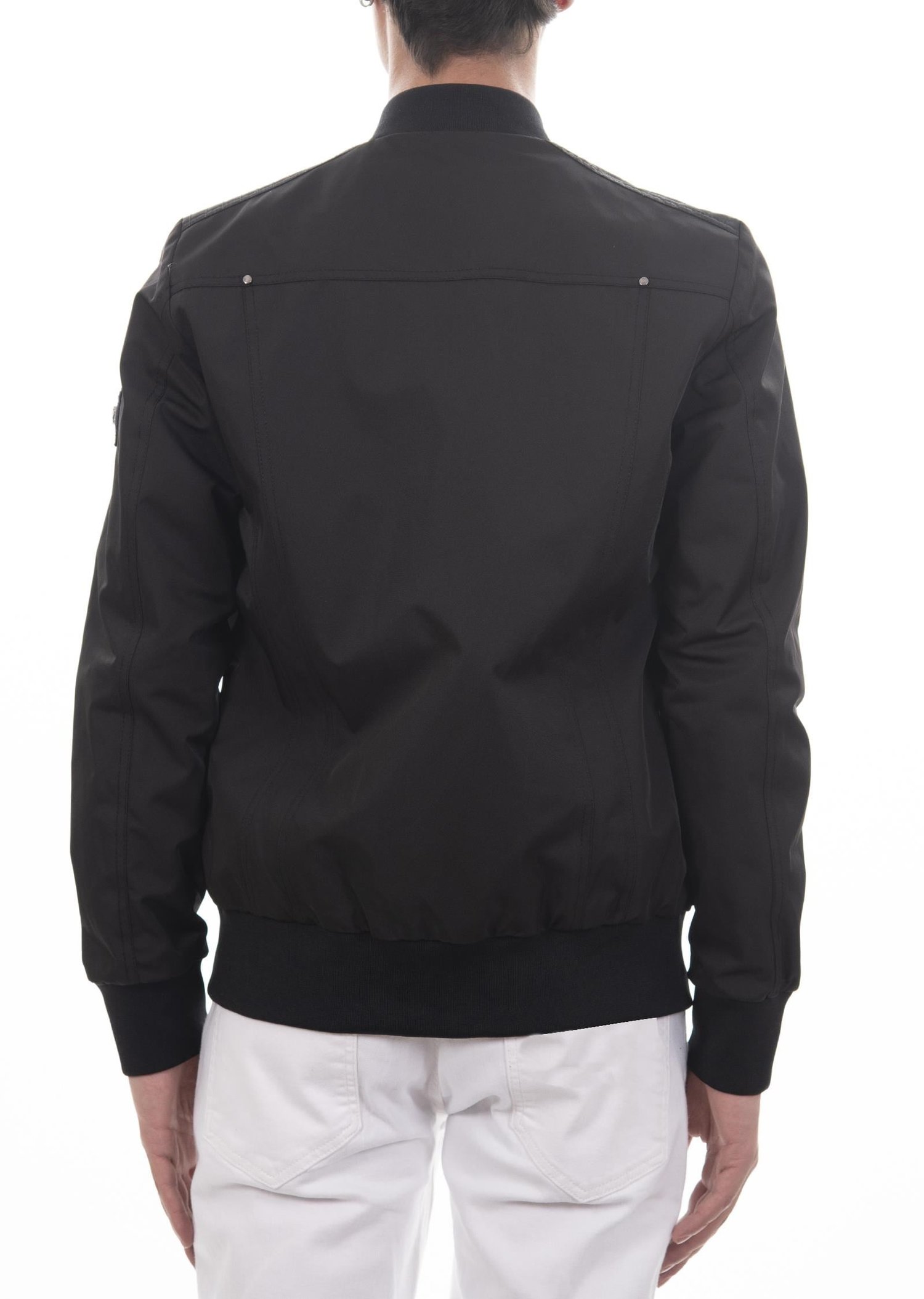 Siyah Cep Detaylı Bomber Mont
