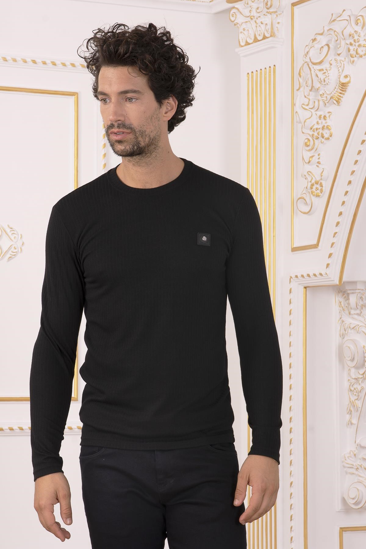 Siyah Fitilli Sweatshirt