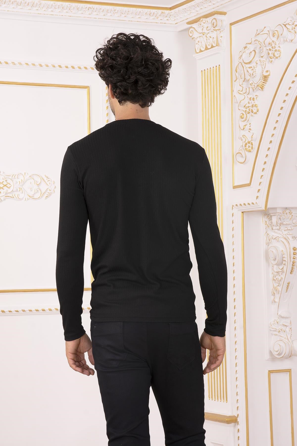 Siyah Fitilli Sweatshirt
