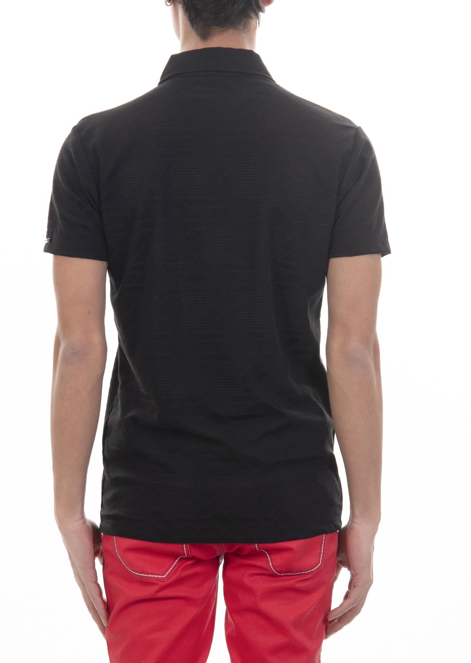 Siyah Örme Polo Yaka T-Shirt