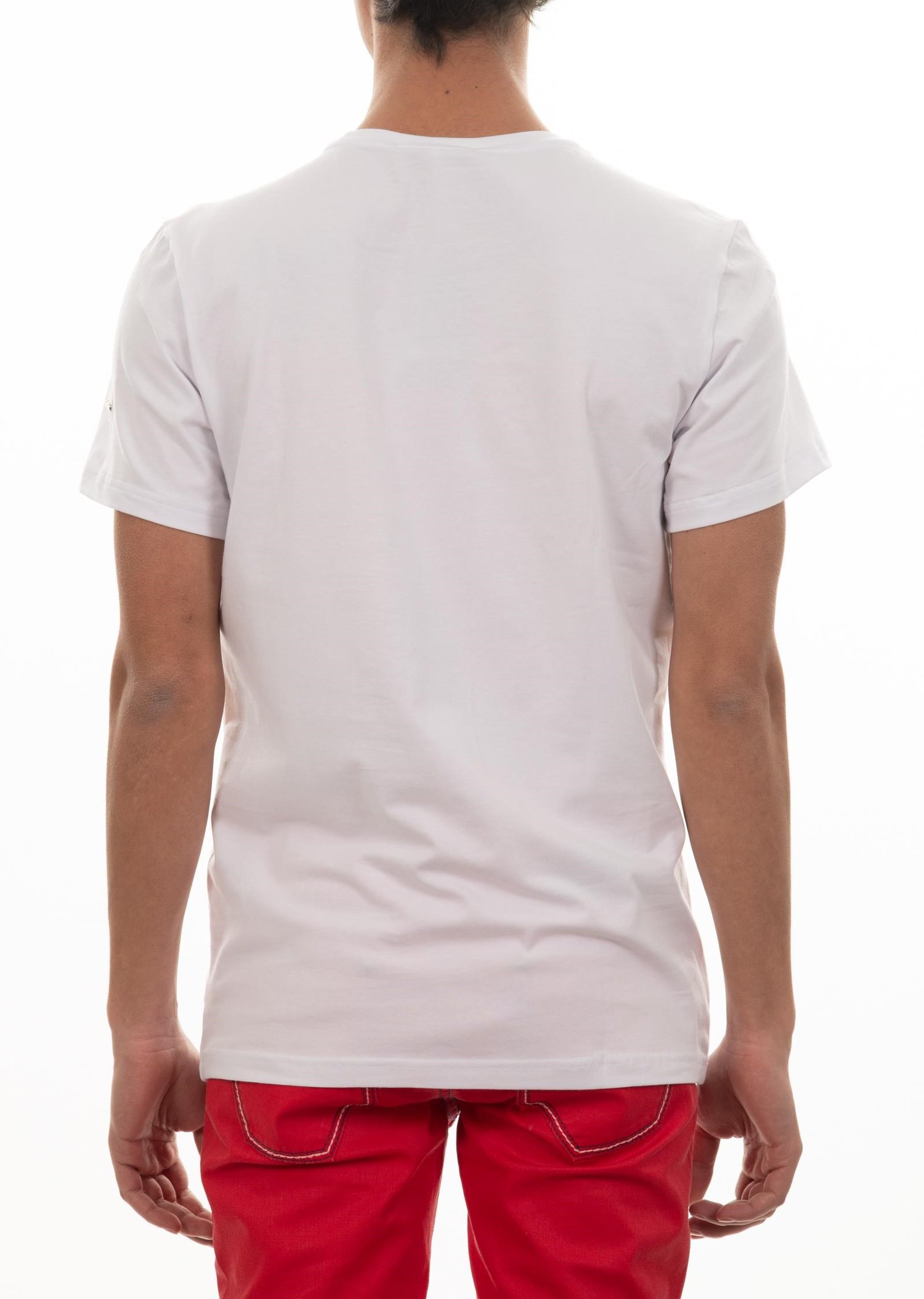 Taşlı Zebra Desenli Beyaz T-Shirt