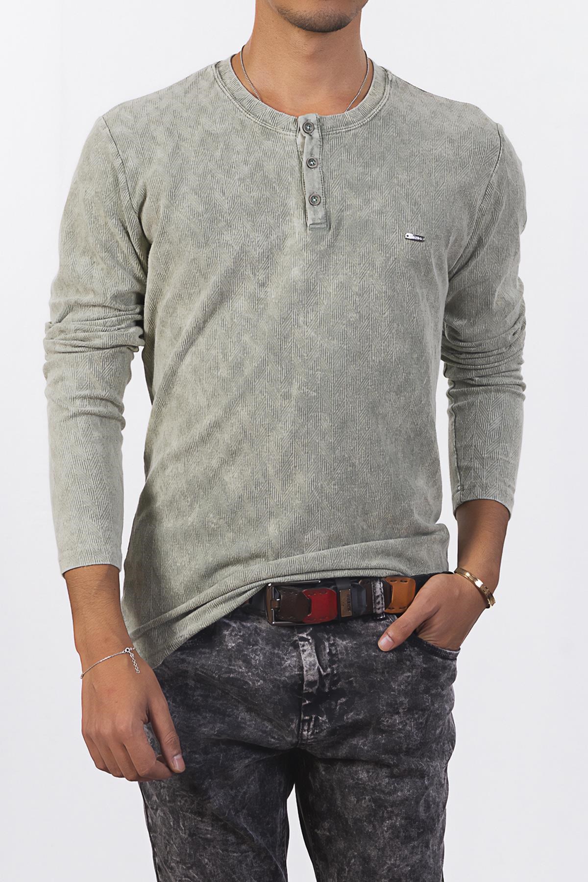 Yeşil Desenli Sweatshirt