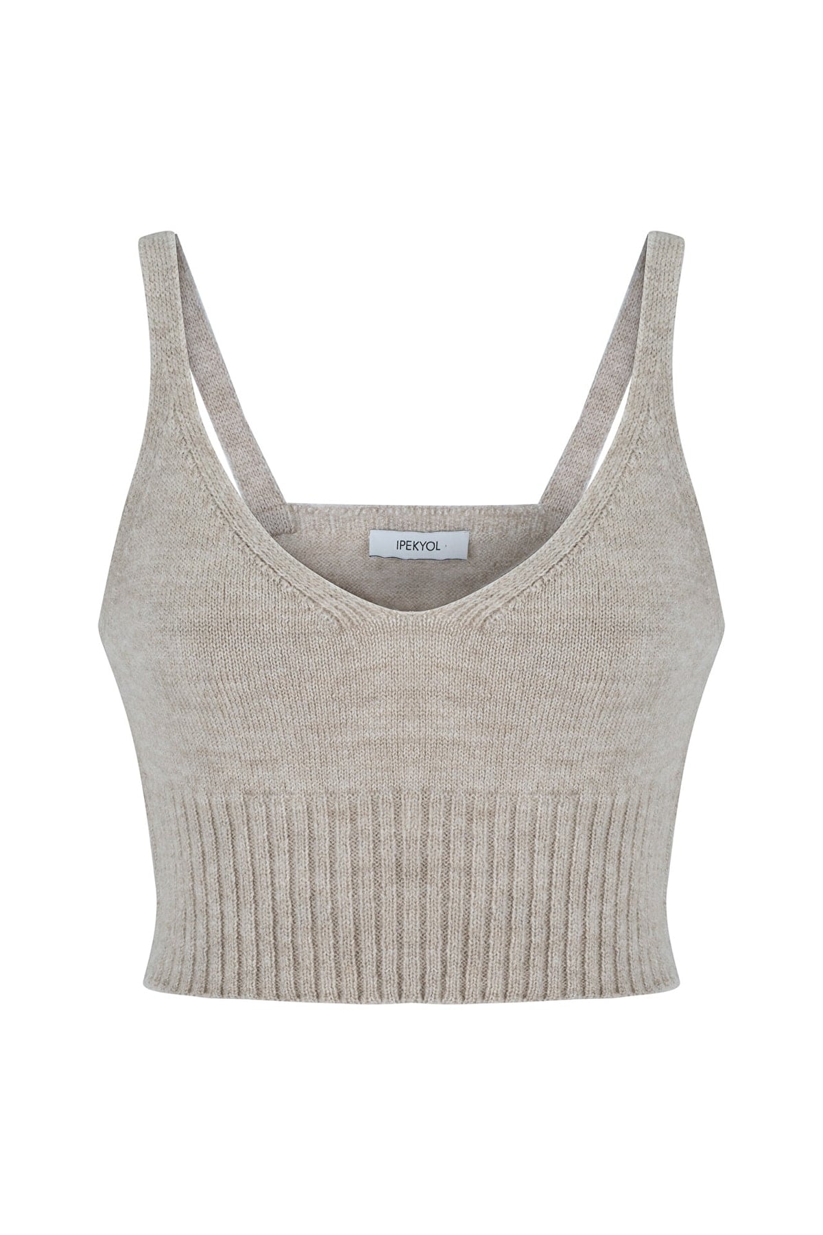 IPEKYOL Askılı Vizon Crop Triko