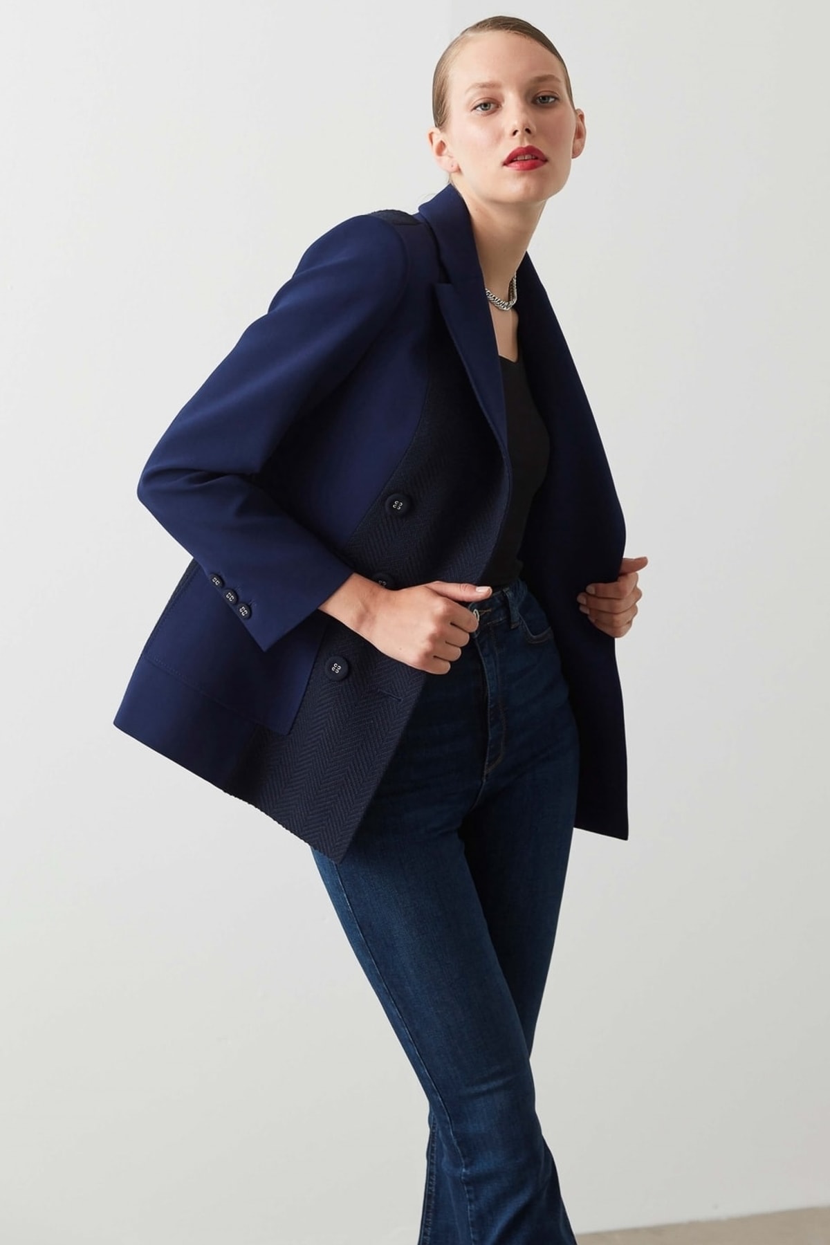 IPEKYOL Lacivert Blazer Ceket