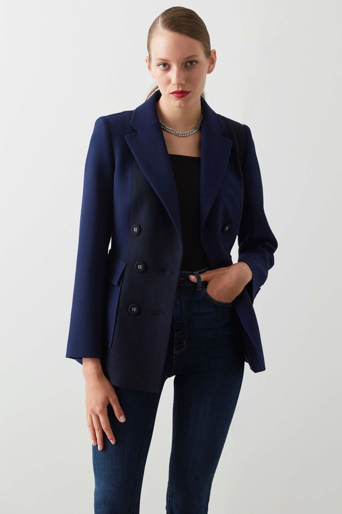 IPEKYOL Lacivert Blazer Ceket