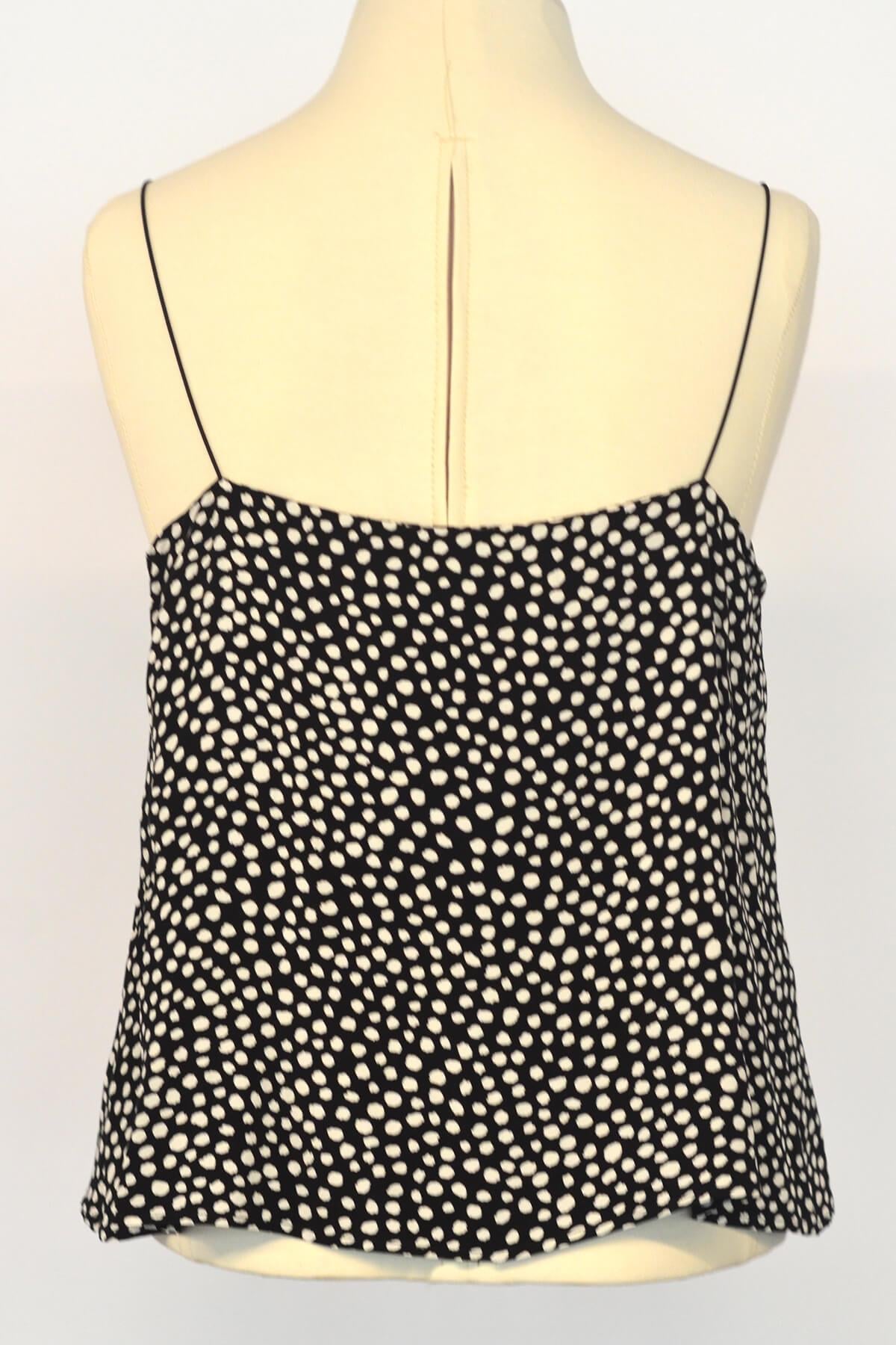 IPEKYOL SIYAH (PUANLI) 61048 / Midi V Yaka Asılı Bluz