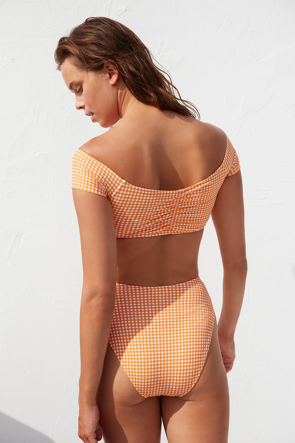 IPEKYOL Turuncu Pötikare Desen Bikini