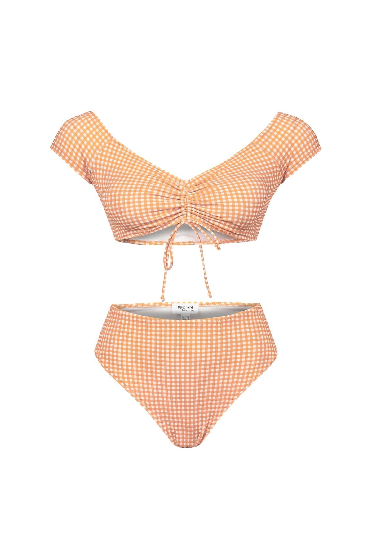 IPEKYOL Turuncu Pötikare Desen Bikini
