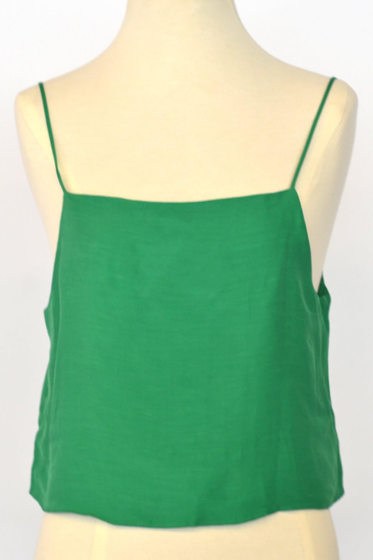 IPEKYOL YESIL 61047 / Düz Yaka Askılı Bluz