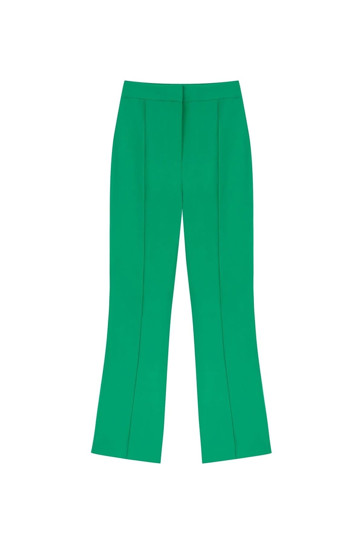 MACHKA Yeşil Straight Fit Krep Pantolon