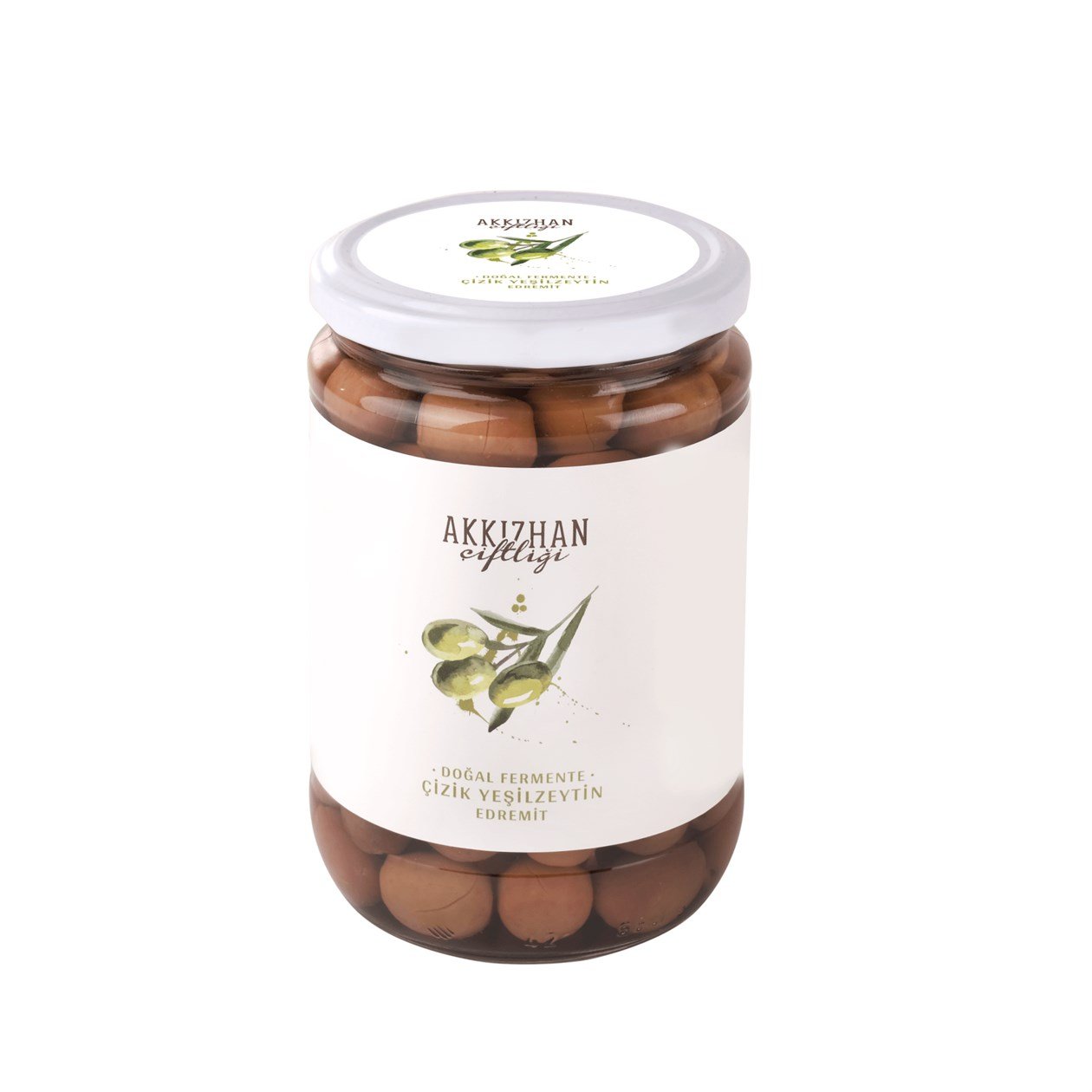Akkızhan Çiftliği Edremit Yeşil Çizik Zeytin 500 gr