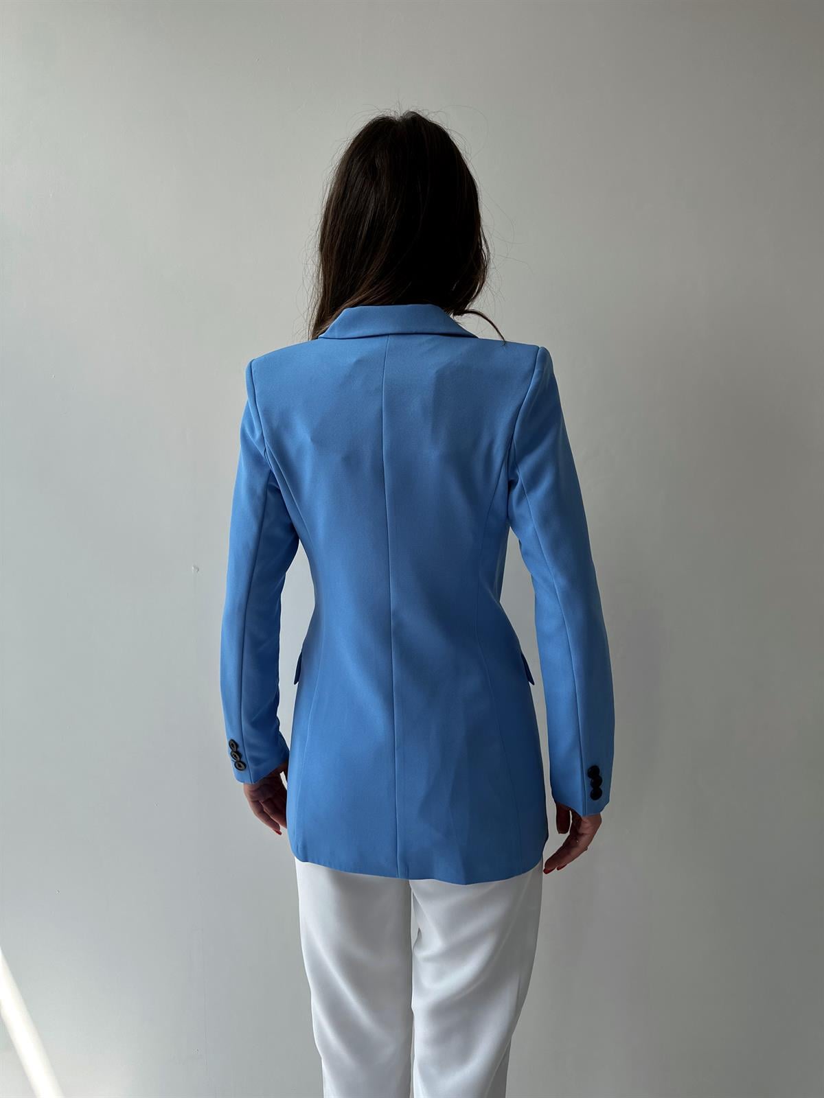 Atlas Kruvaze Blazer Ceket Mavi