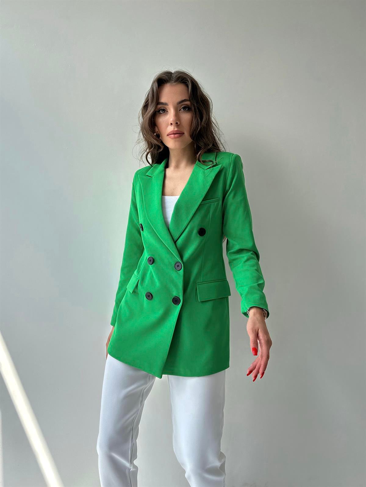 Atlas Kruvaze Blazer Ceket Yeşil