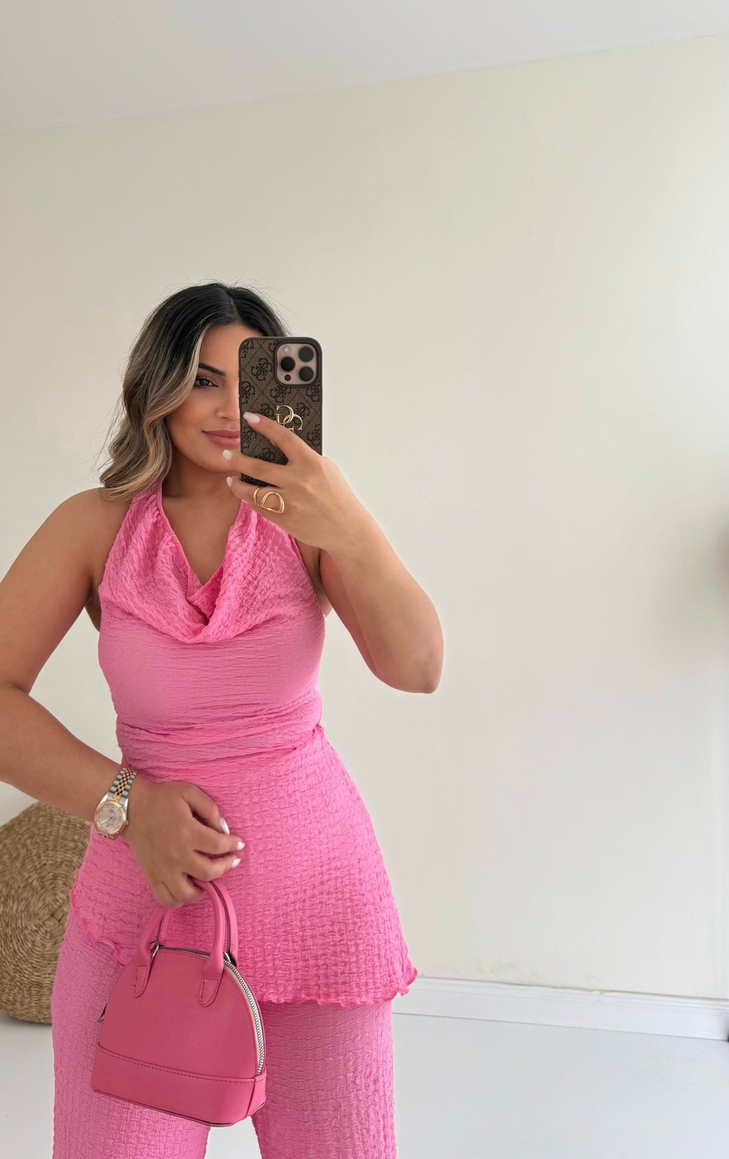 Gofre Tasarım Takım Pembe