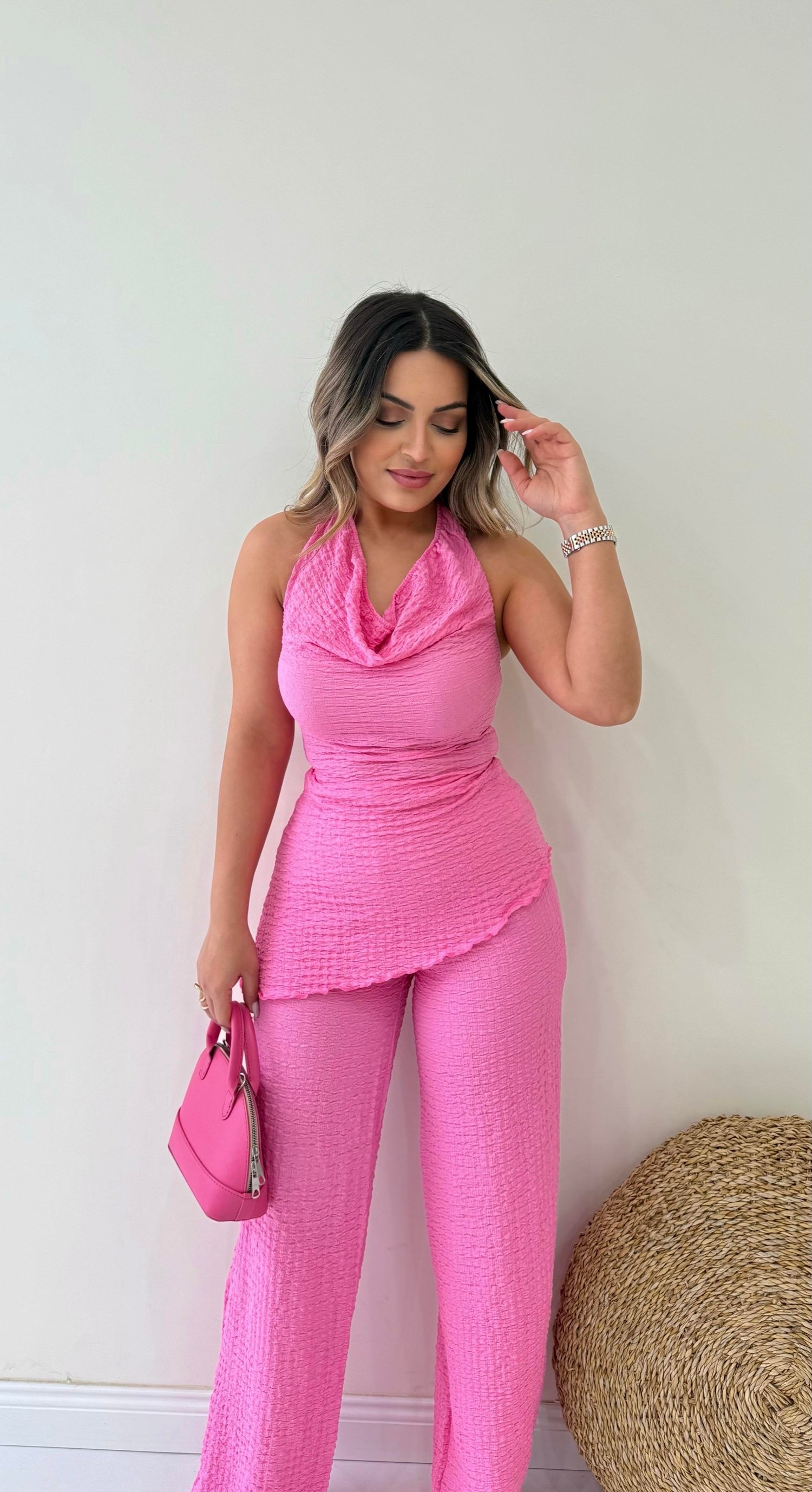 Gofre Tasarım Takım Pembe