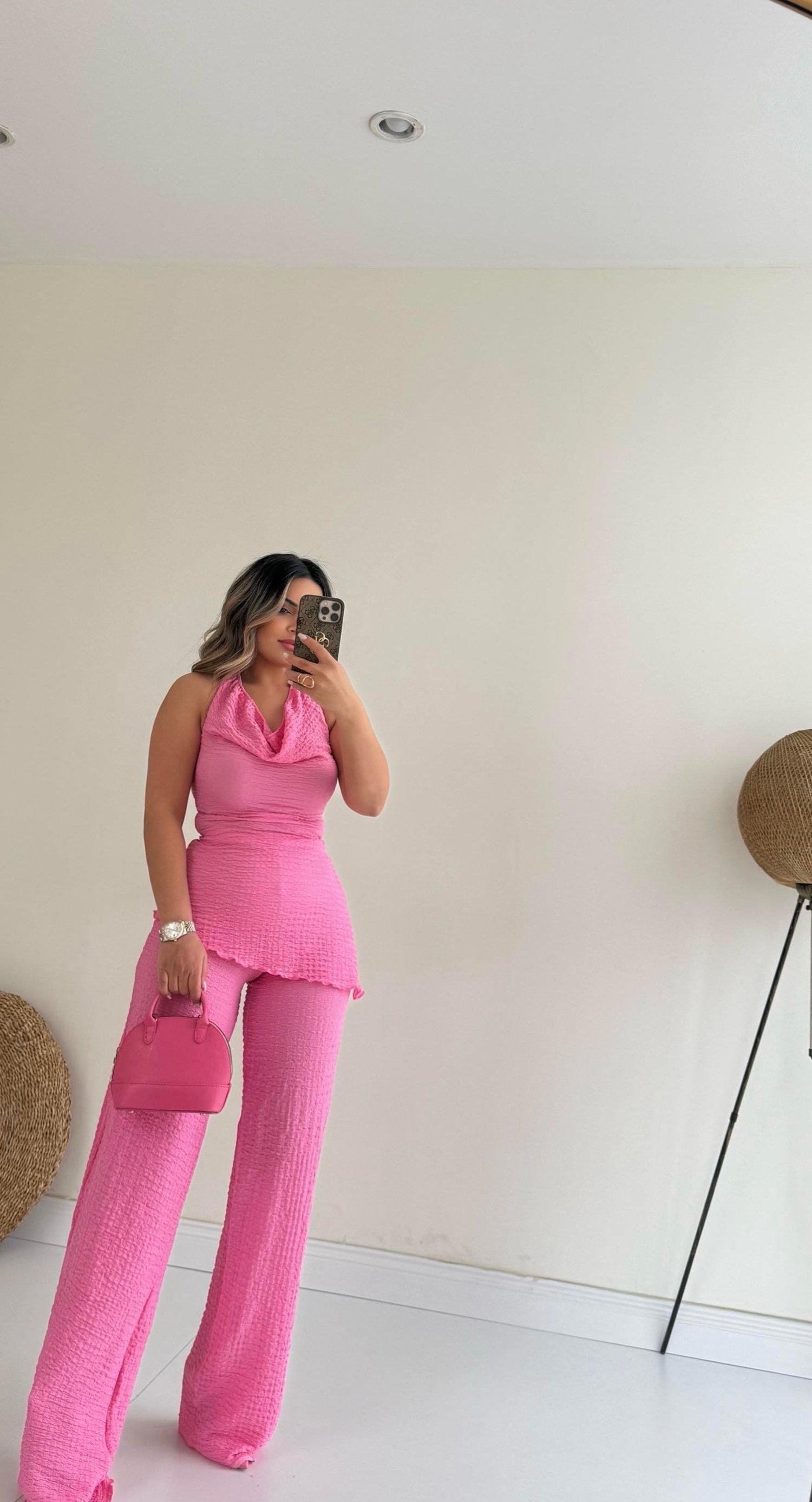Gofre Tasarım Takım Pembe