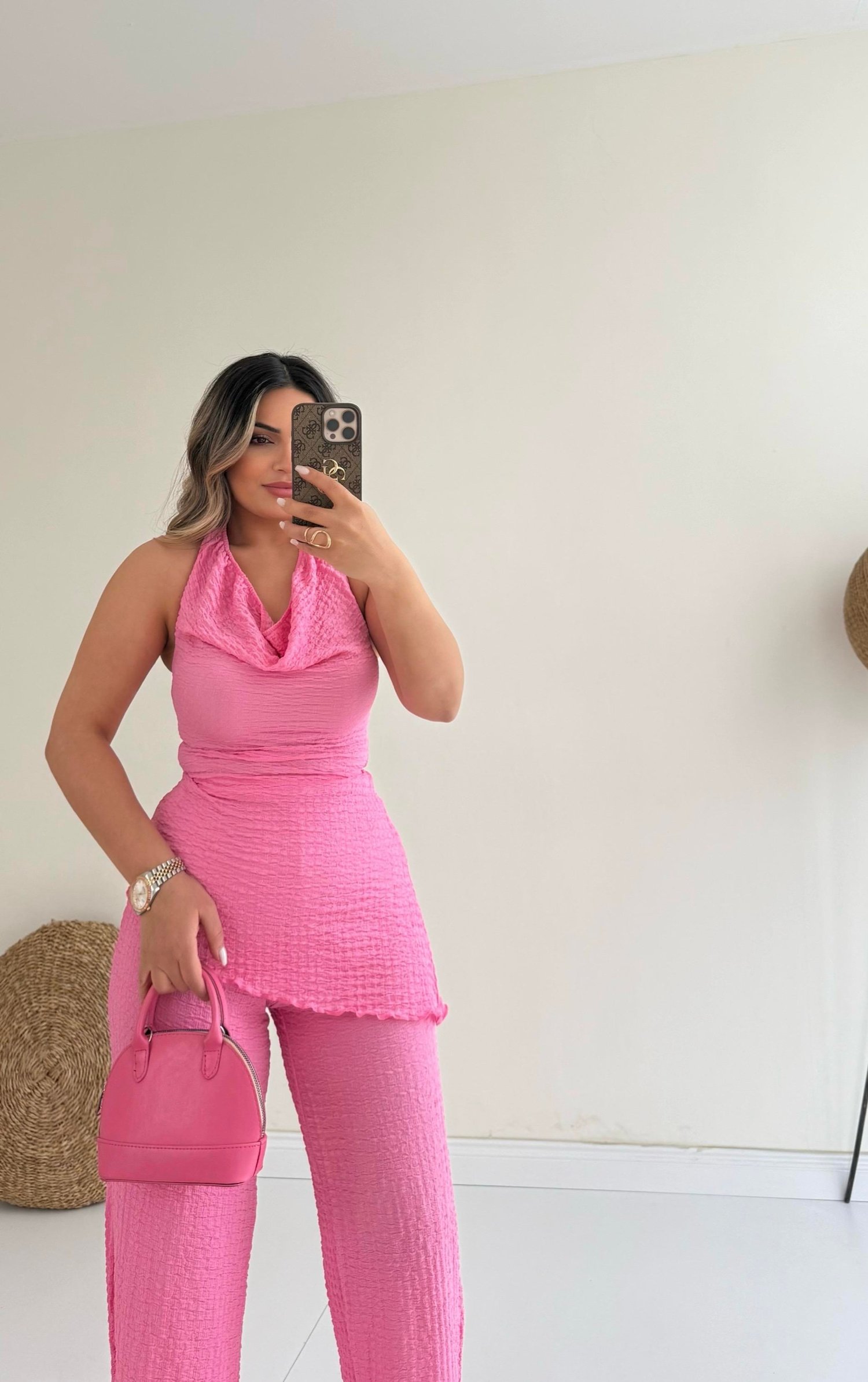 Gofre Tasarım Takım Pembe