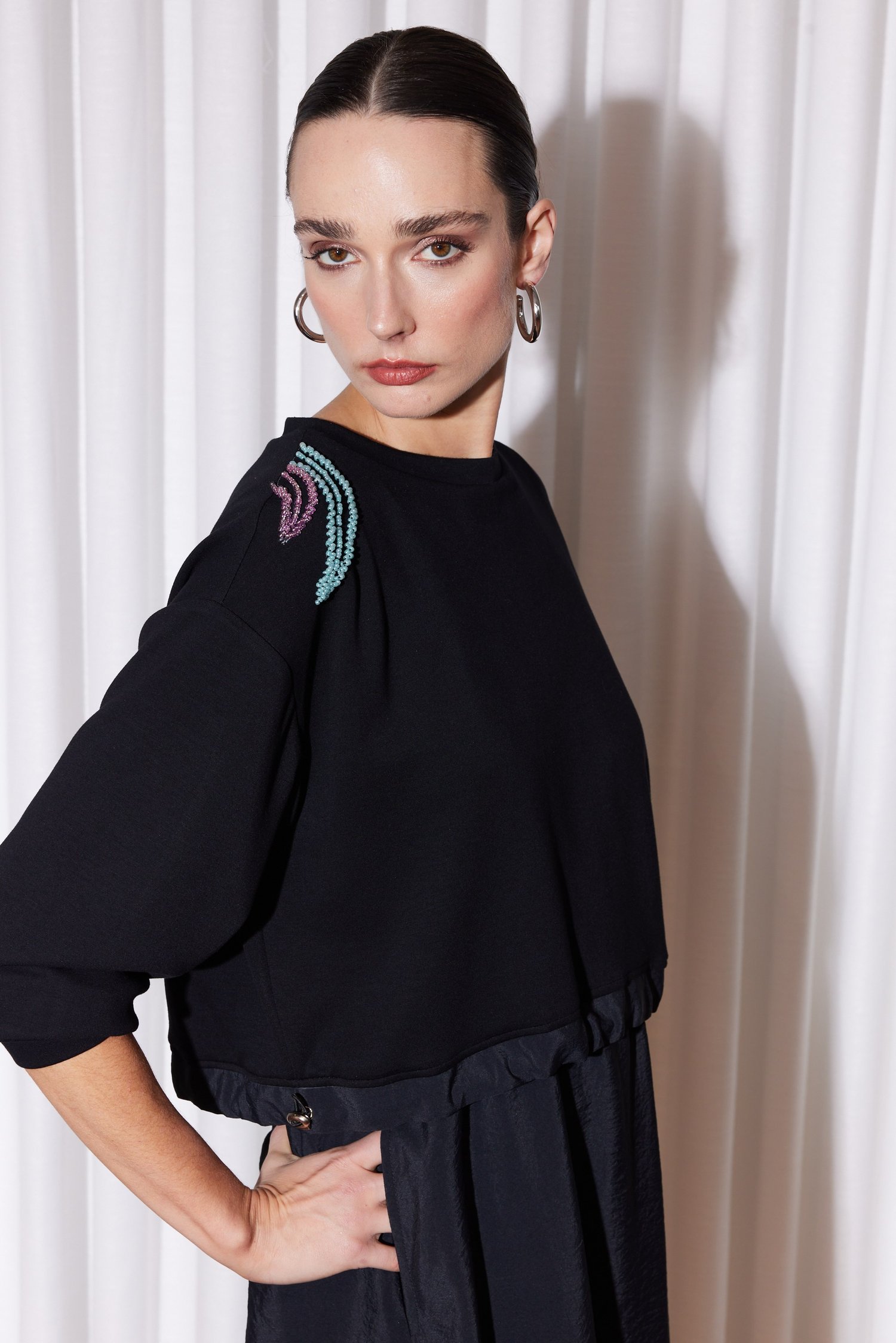 26SY5189MS NAKIŞLI DUO ELBİSE