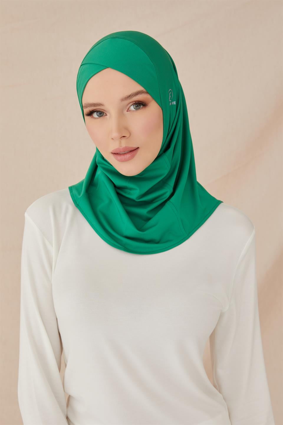 ÇAPRAZ HİJAB BONE-YEŞİL