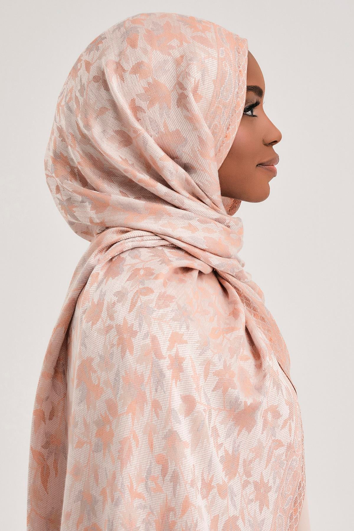 FLORAL KAŞMİR DOKUMA ŞAL-BEJ