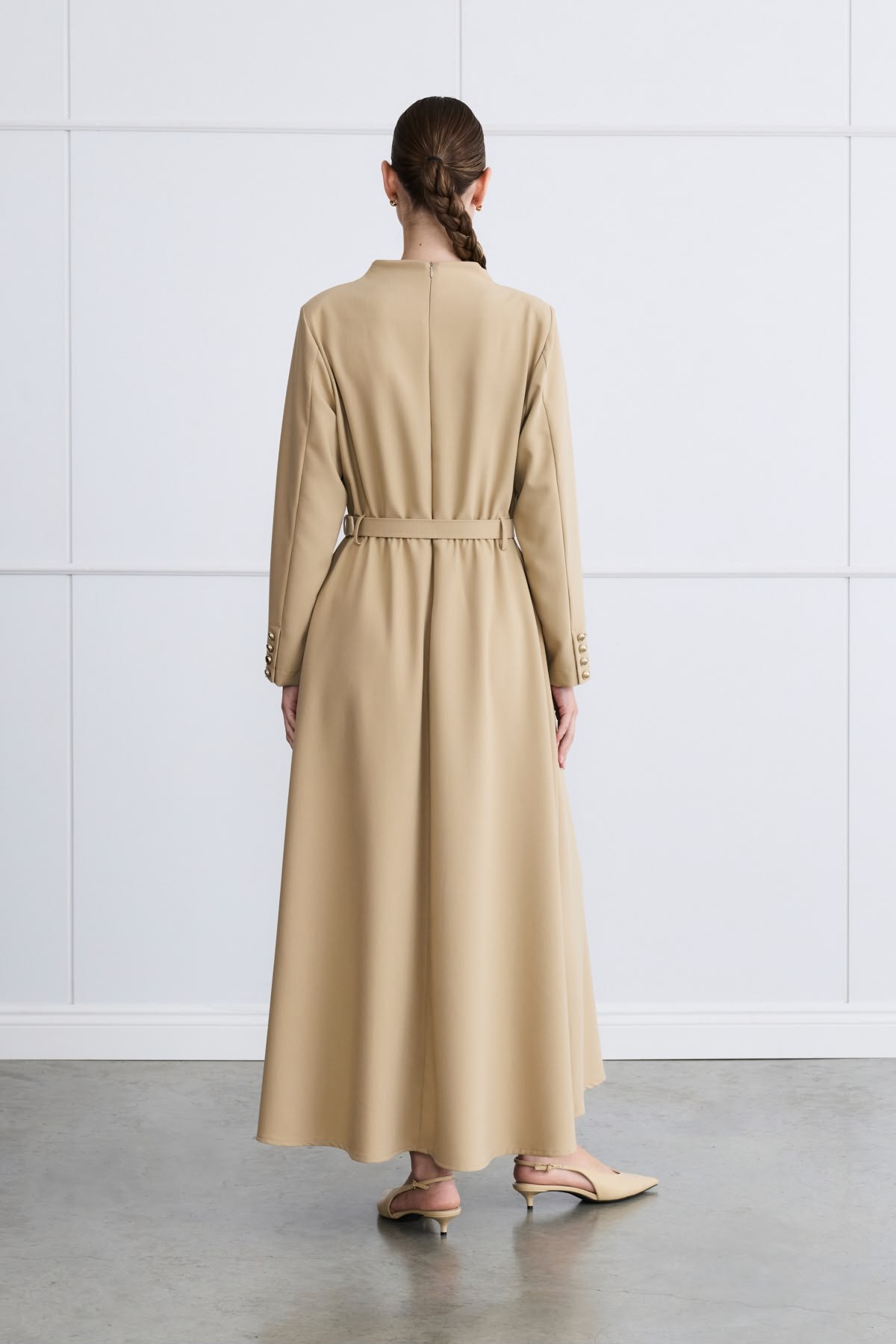 Kuşaklı Elbise Camel