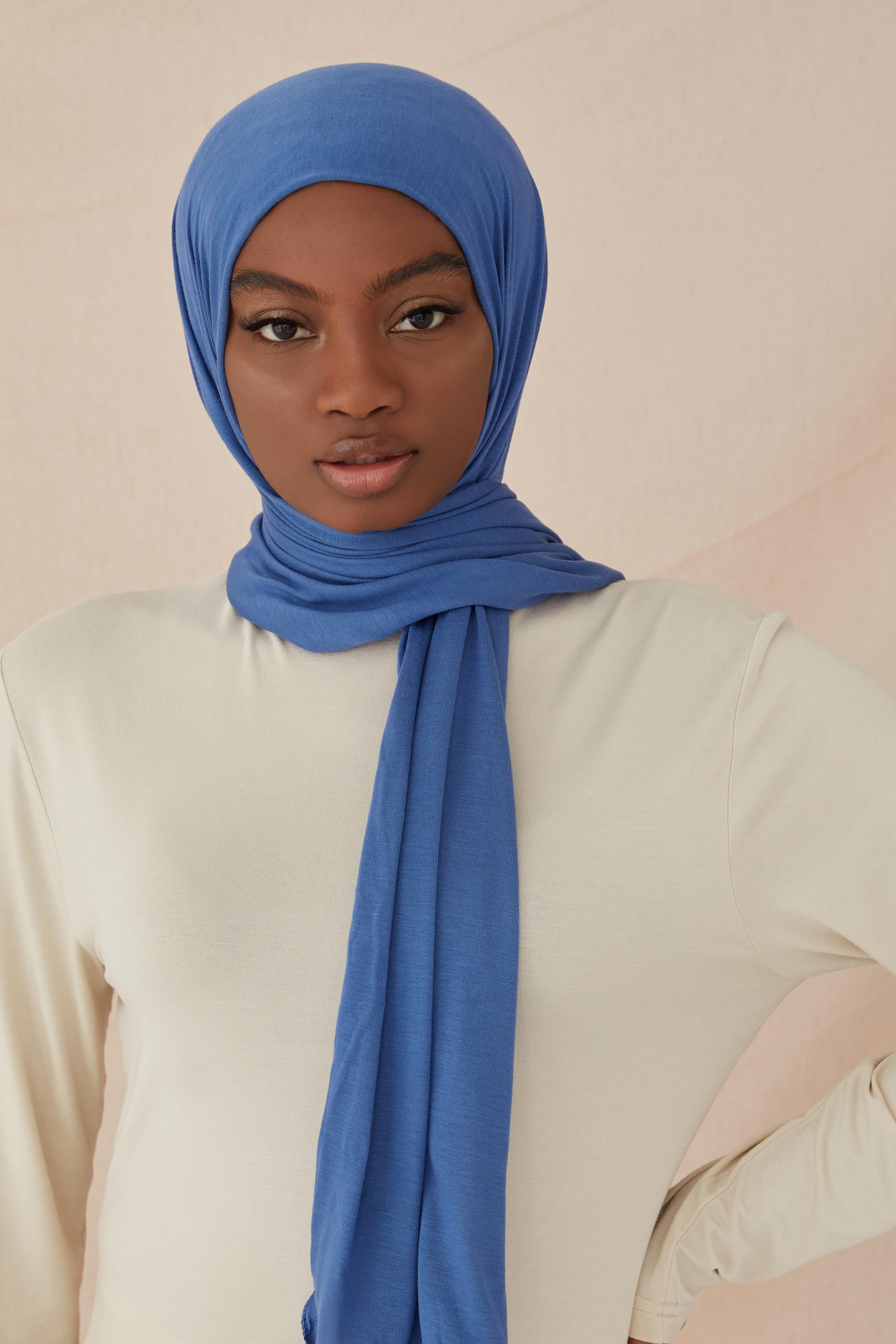 PREMIUM PLAIN COTTON COMBED SHAWL-SKY BLUE