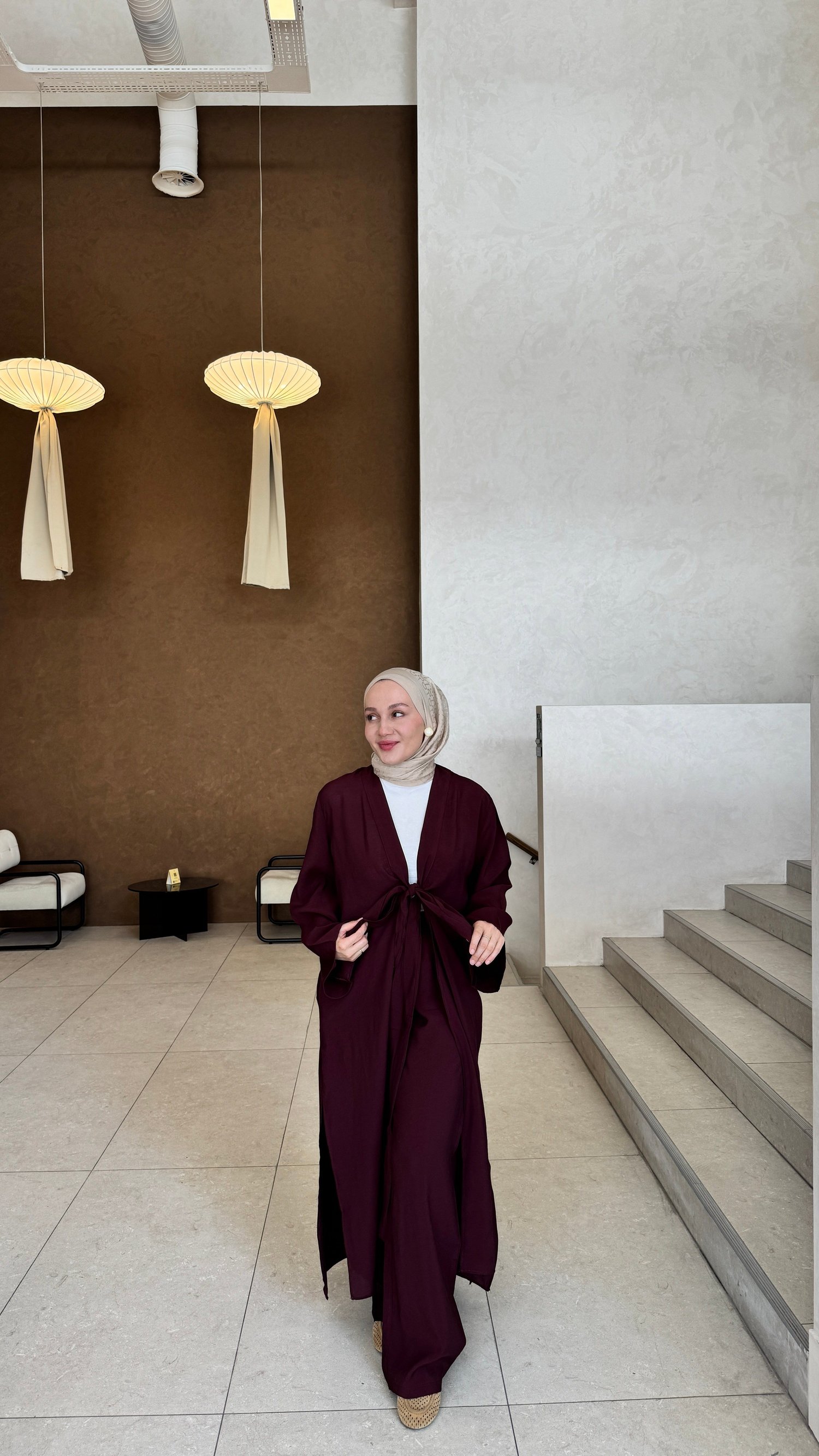 Bağlama Kimono Takım Bordo